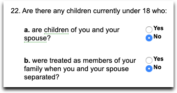 Commonwealth Courts Portal - Application for Divorce - Are there any children currently under 18 who - A No - B No.png