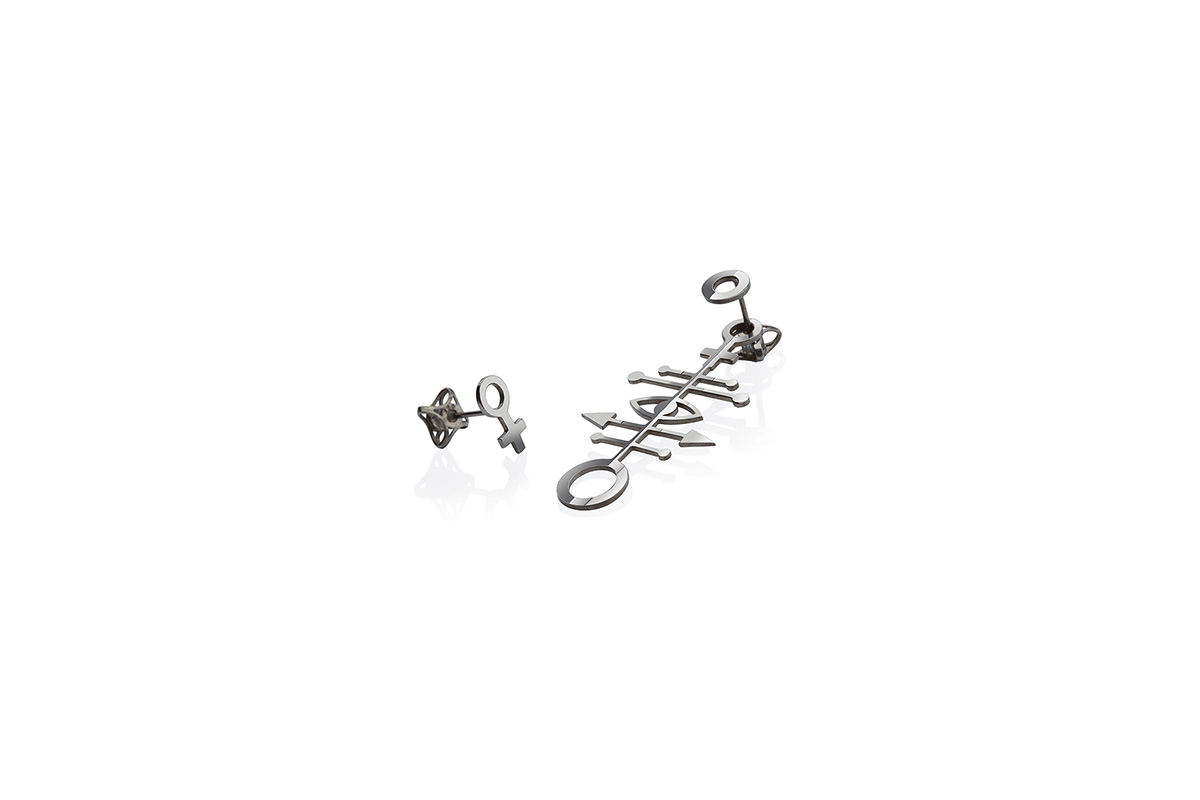 Earrings Platinum Plated Sterling Silver