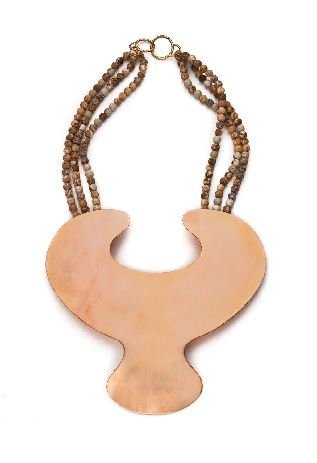 'Eve' Neckpiece Gold Plated Brass, Jasper
