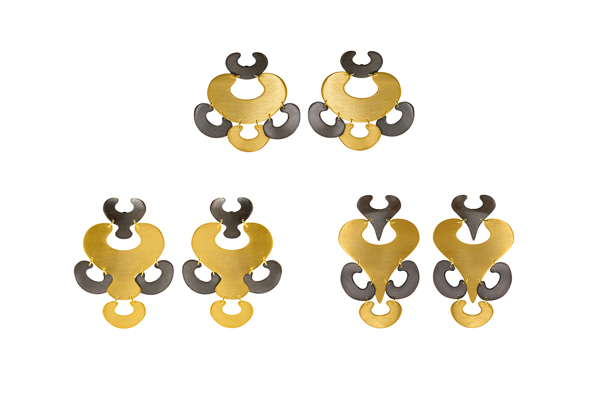 Earrings Platinum/Gold Plated Bronze