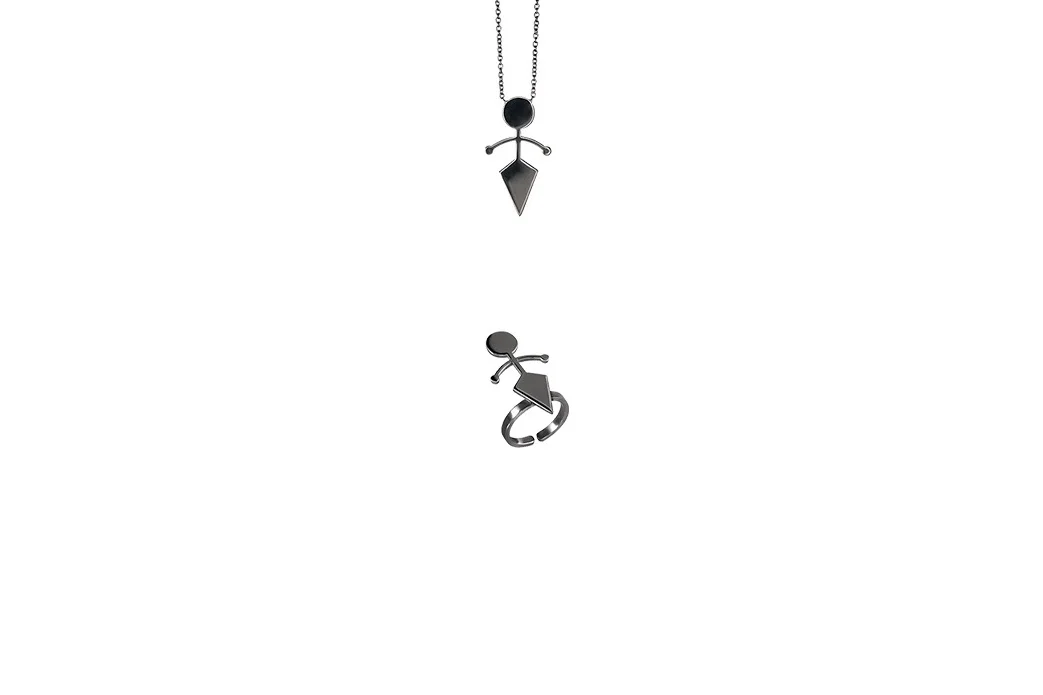 Pendant/Ring Platinum Plated Sterling Silver