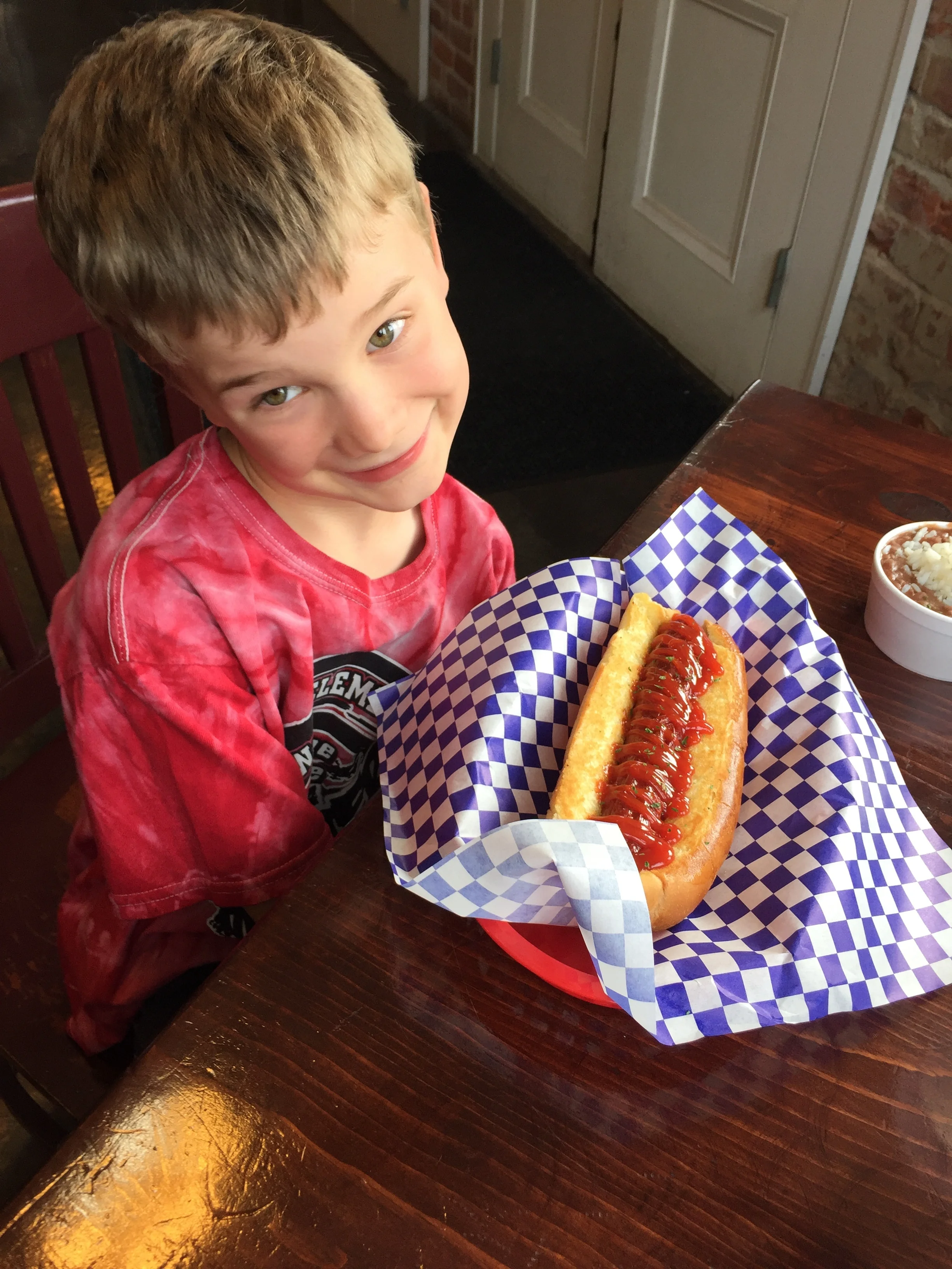When mom's a vegetarian, you don't miss a chance to double down.