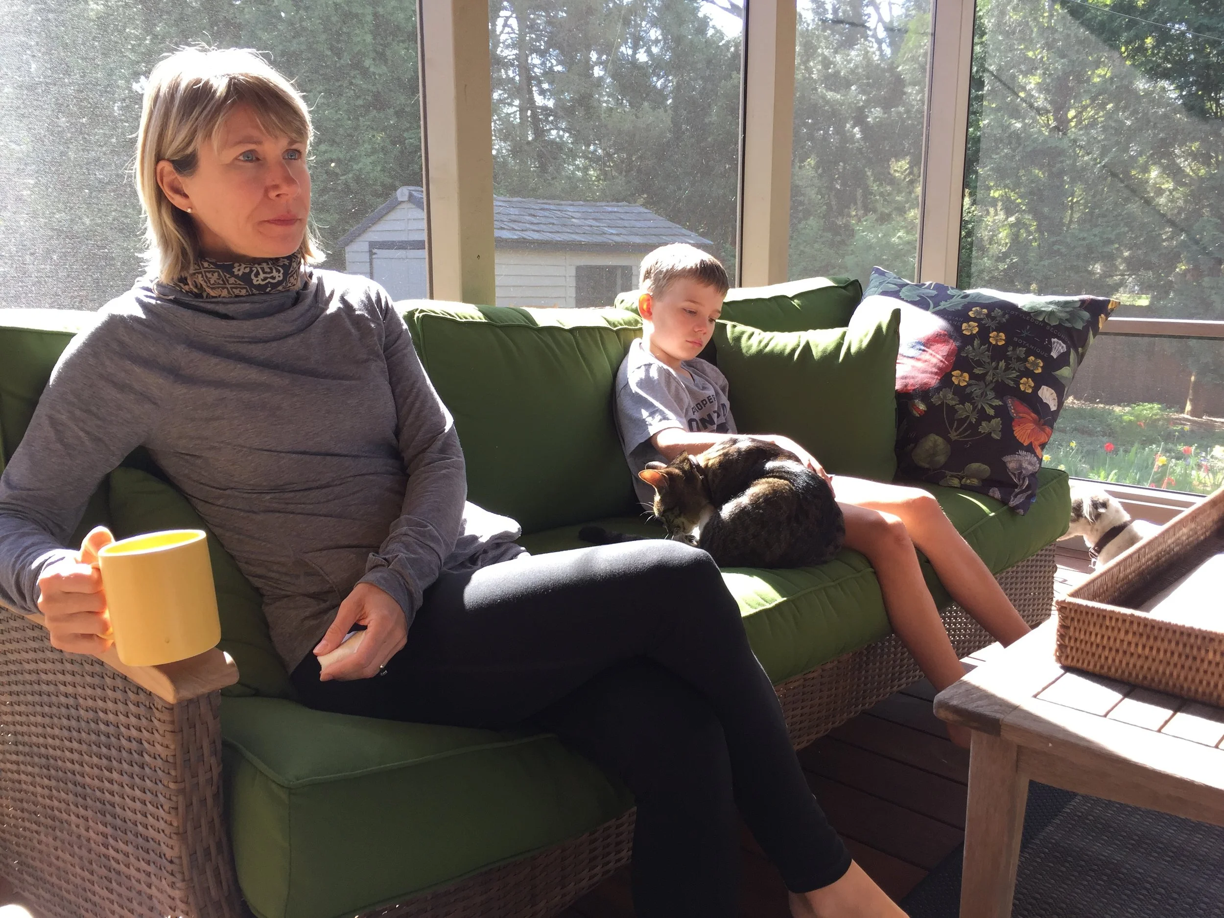 Meeting with family in Madison. Junior getting his cat fix