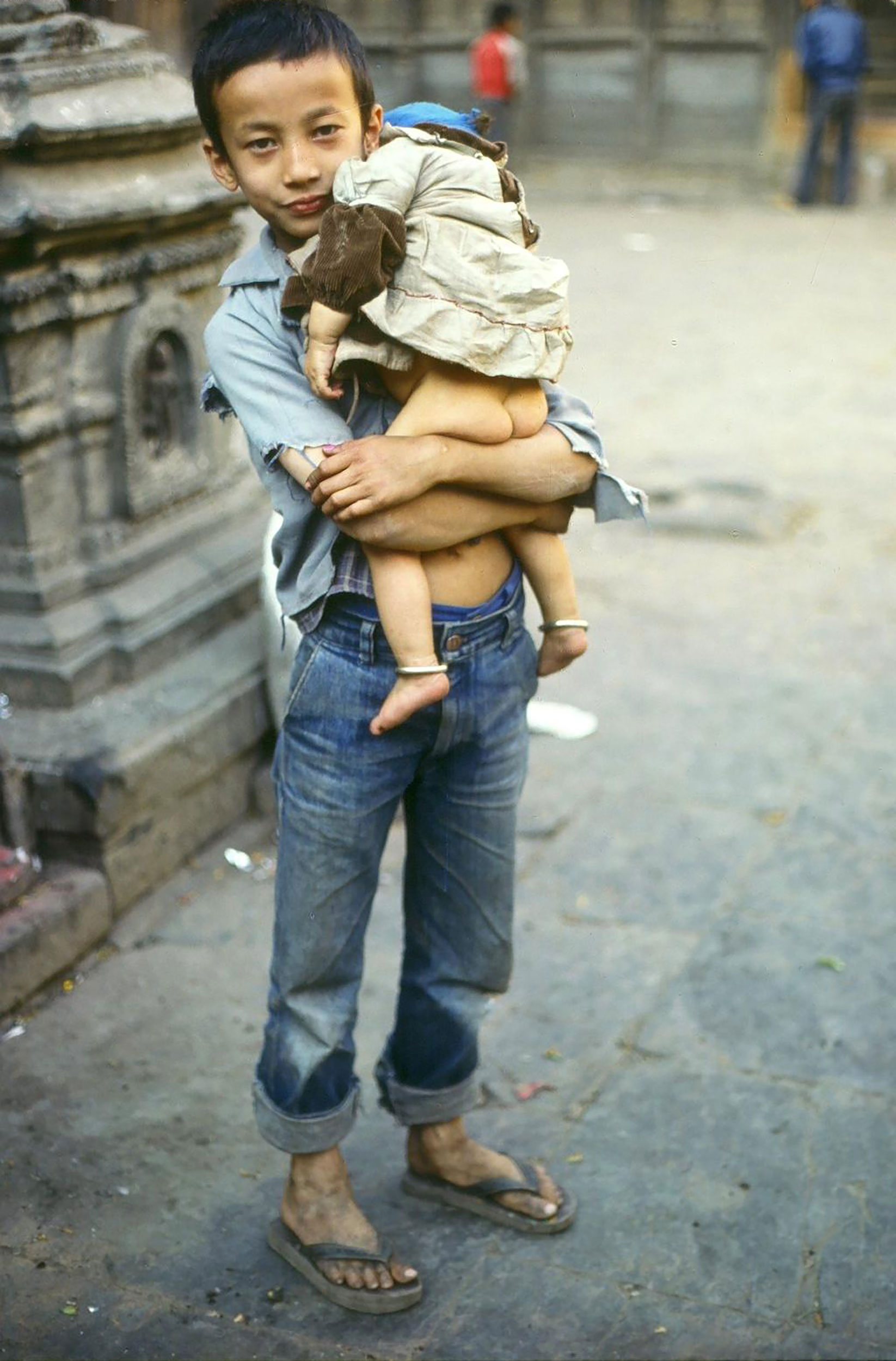 Boy Holding Sister/Kathmandu, Nepal