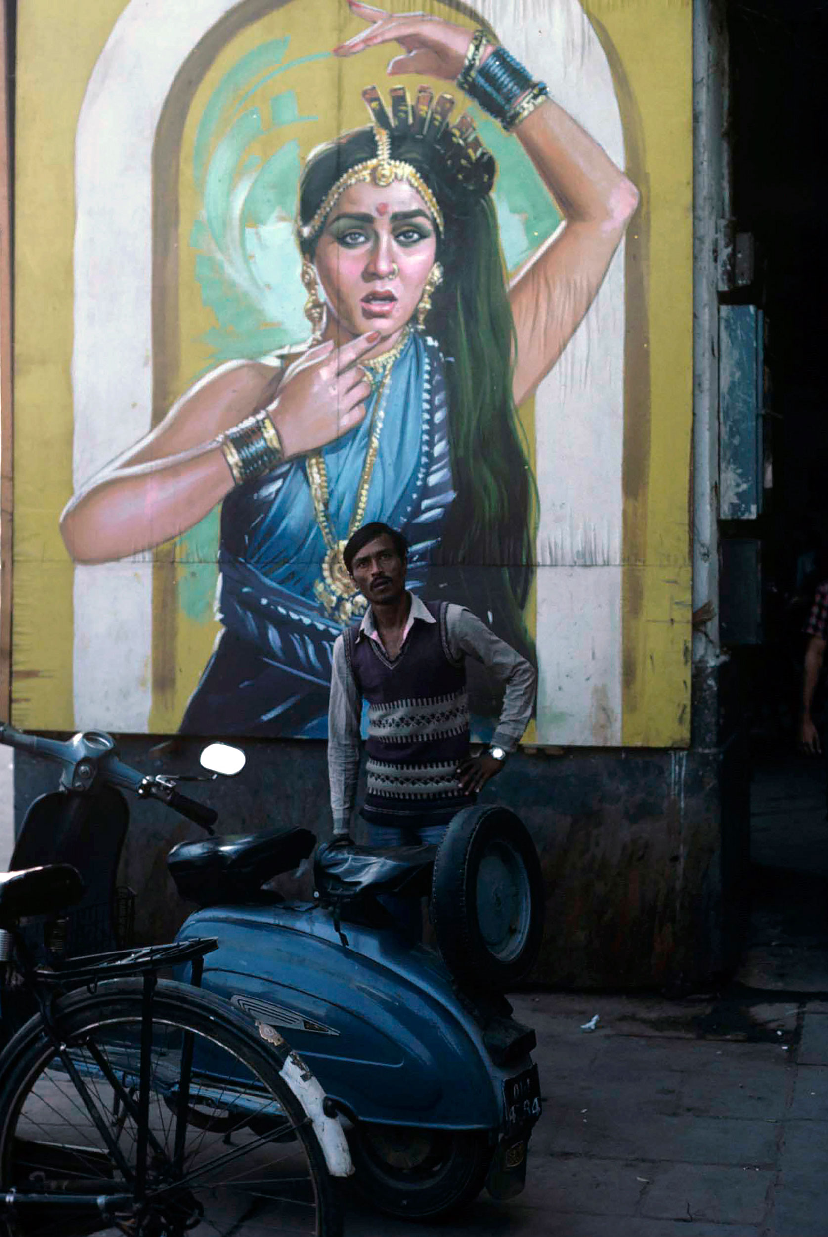 Man with Movie Poster Goddess / New Delhi, India