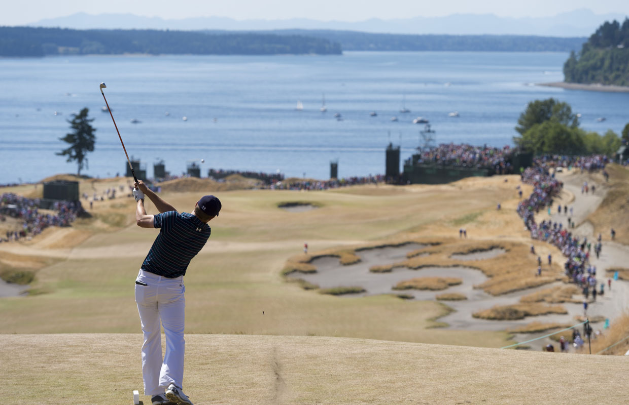 Jordan Spieth won the 2015 US Open at the picturesque Chambers Bay Golf Club. A 2 mile, public walking path takes visitors down to the water and through the course.