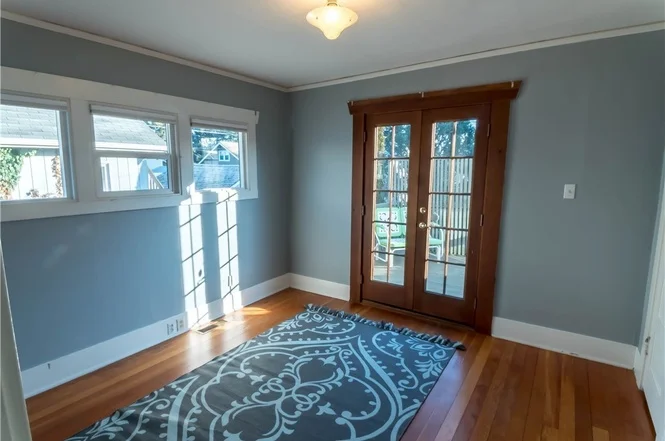 French doors make this a beautiful main floor bedroom. 