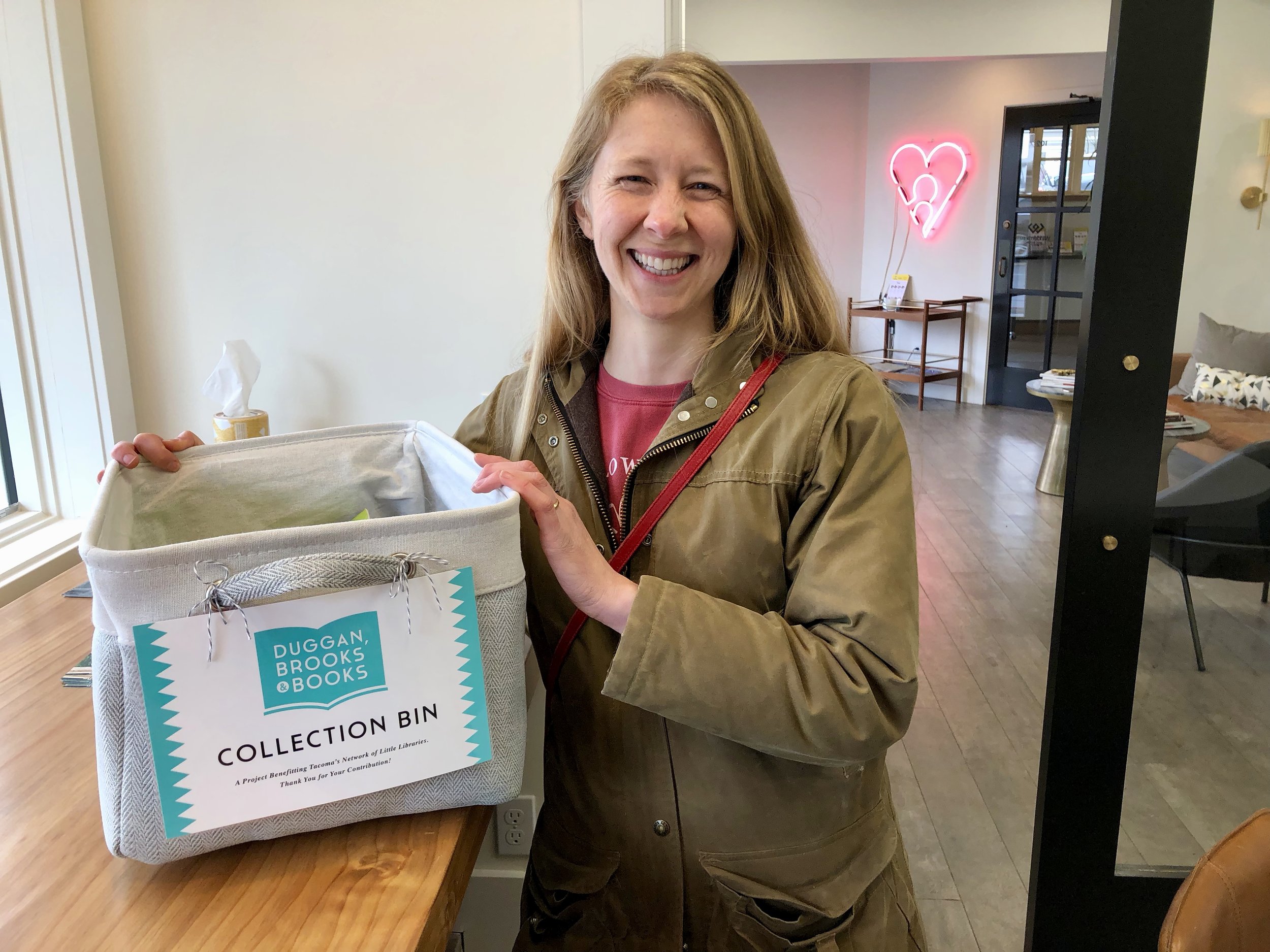You’ll smile this big too when you come to the beautiful Windermere Abode office to donate books!