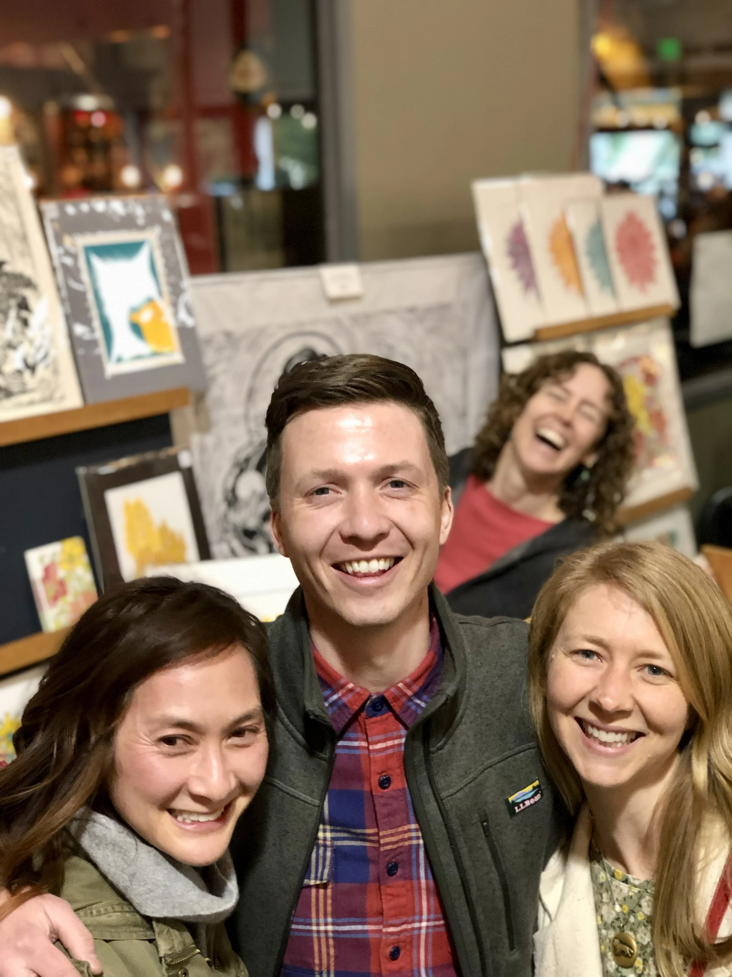 It’s fun and you'll probably run into friends; we bumped into Jamie of Brooks Dental and print artist Katie Dean !