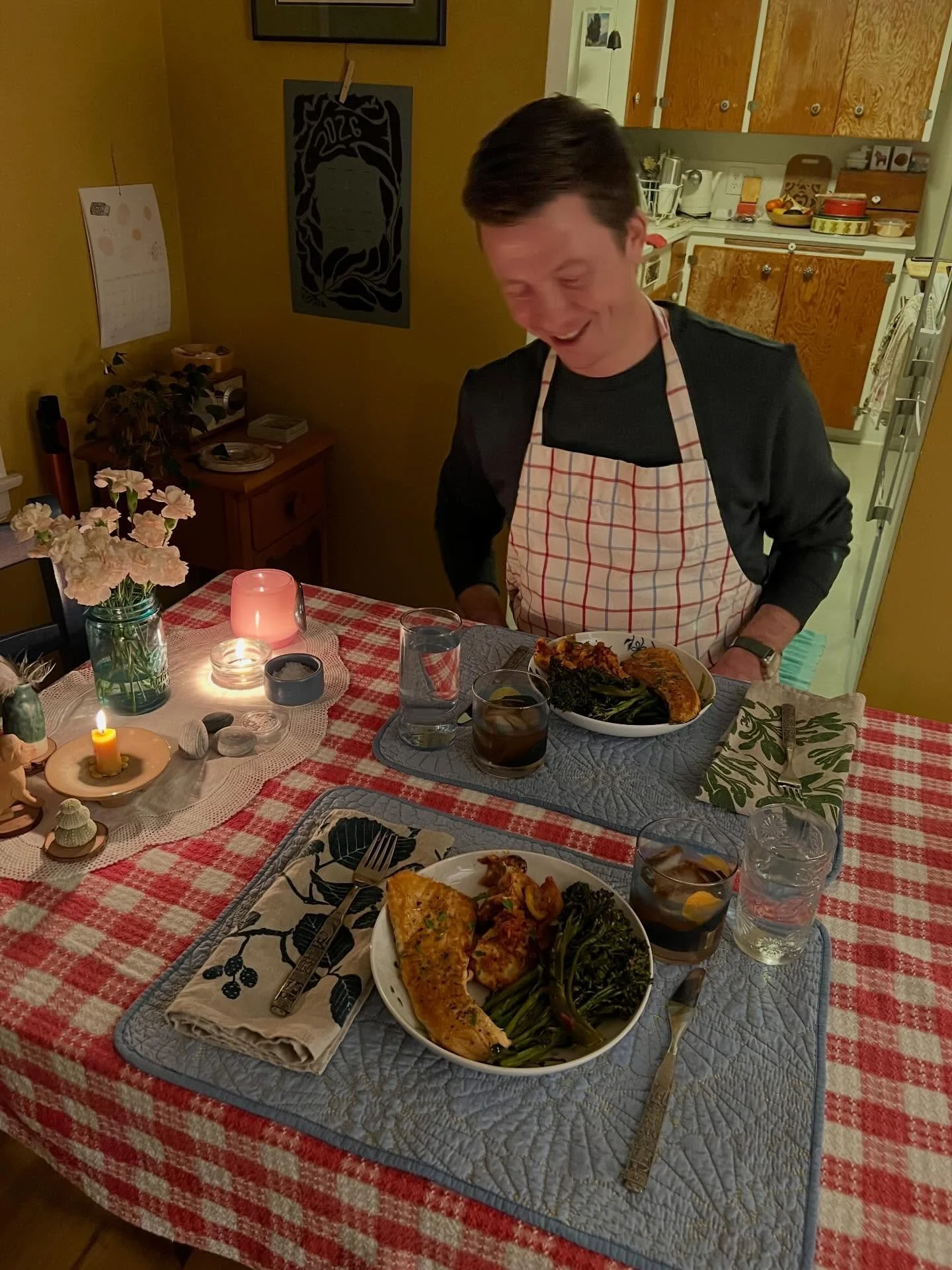 Did you know Michael is an apron man? He also brings home the Swedish pastries (which I&rsquo;d almost always rather have than bacon). I guess what I&rsquo;m saying is, after 24 Valentine&rsquo;s Days together, it&rsquo;s the little things. -G