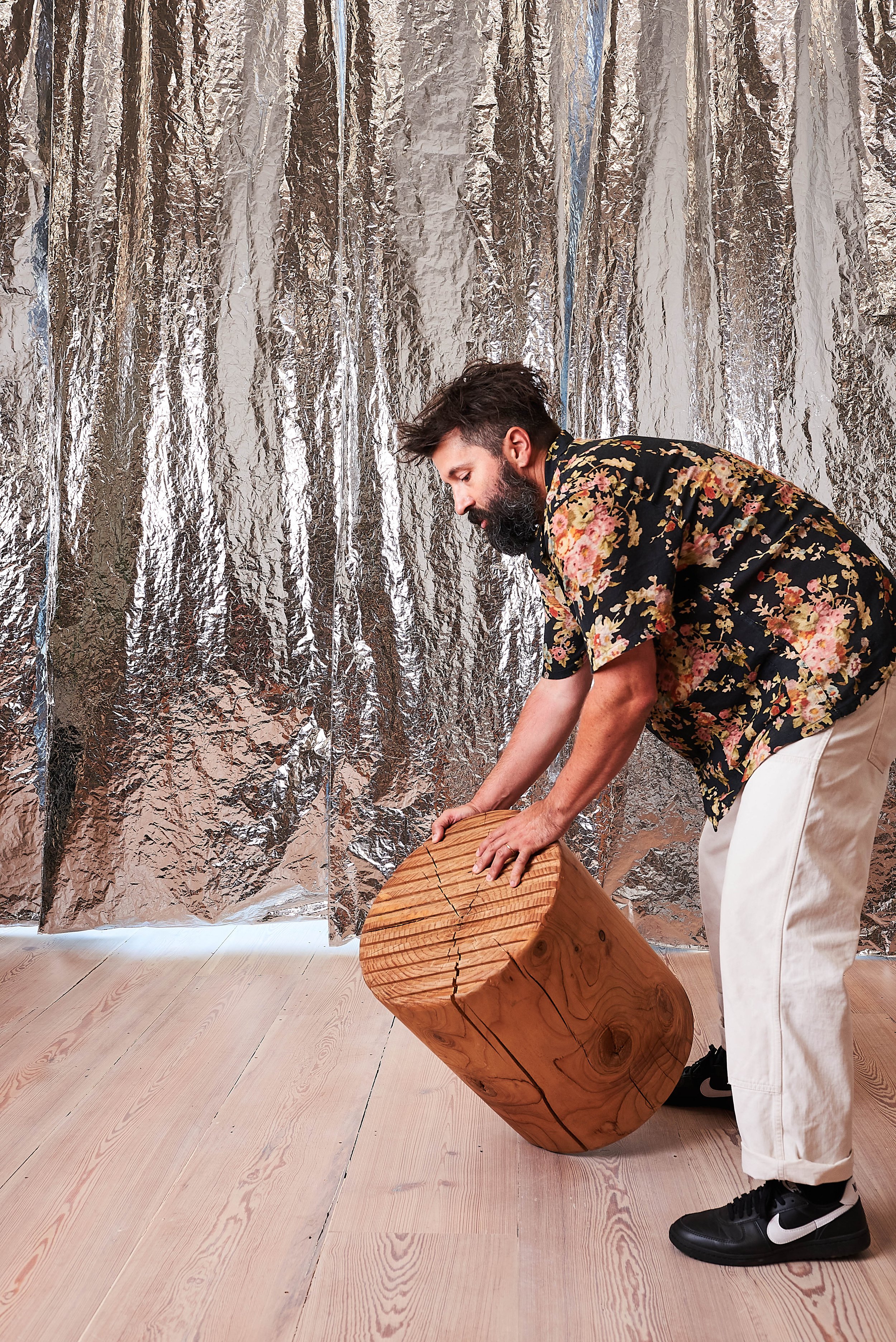 cedar stump stool large