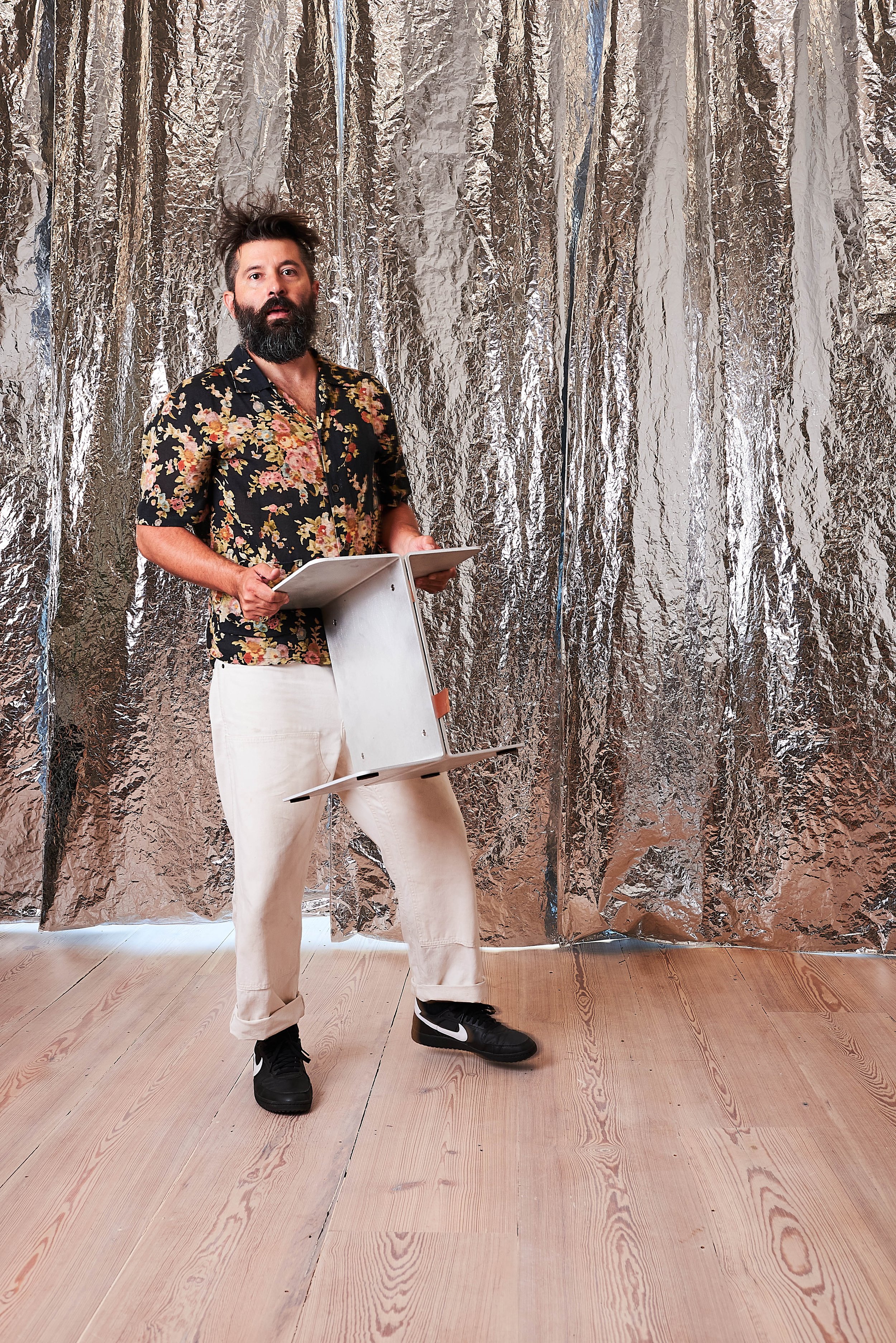 square top aluminum stool