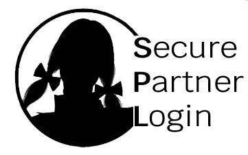 Silhouette of a person with pigtails next to the text 'Secure Partner Login.'