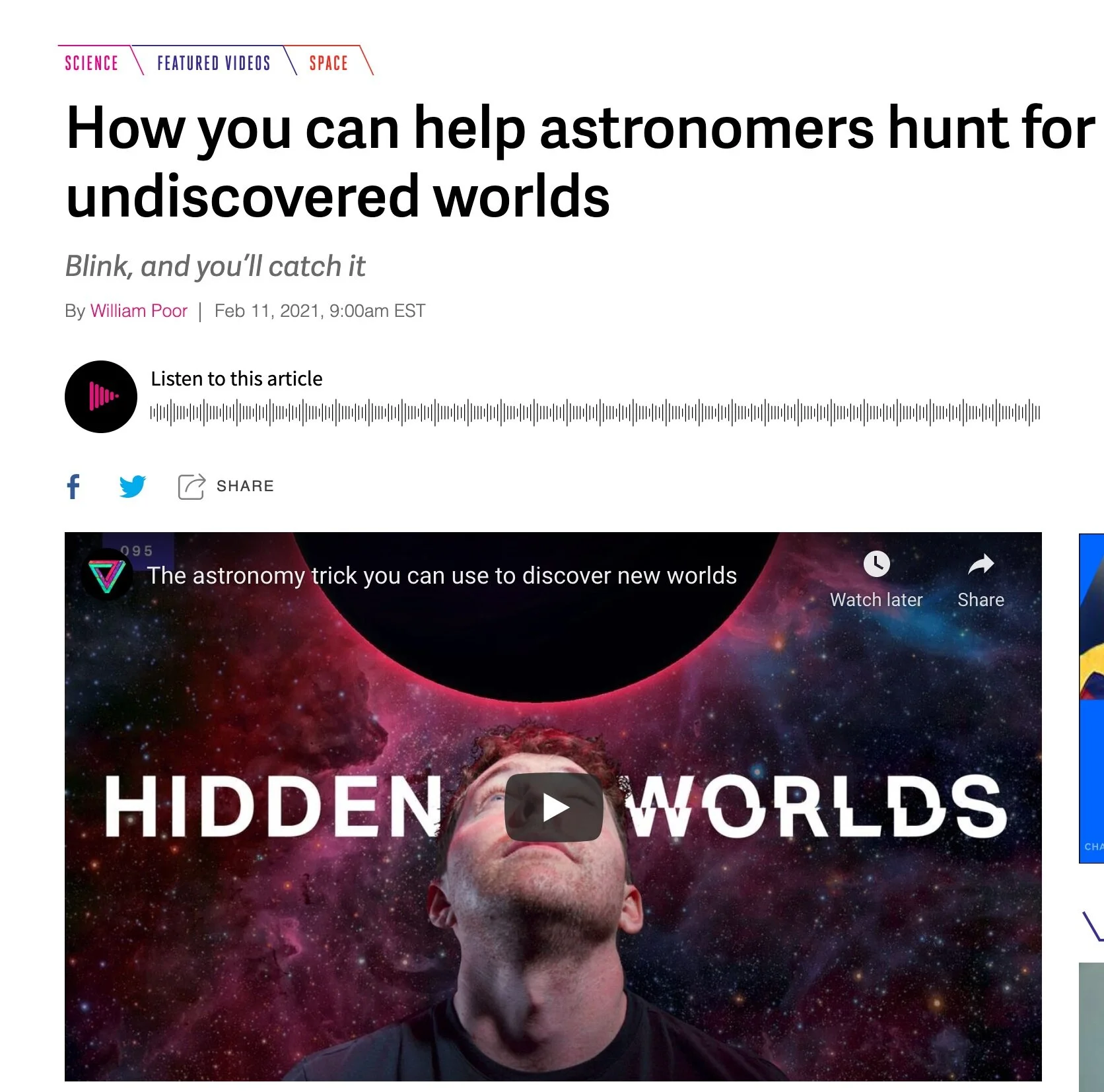 The Verge Science Makes a Video of the Backyard Worlds: Planet 9 Project