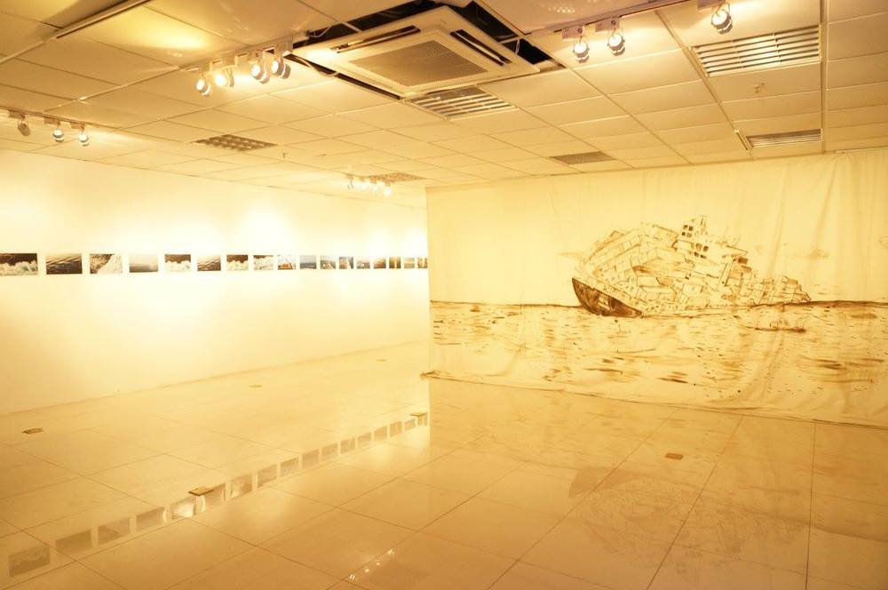 Installation of "Heading East" at Nha San Collective, 2015 