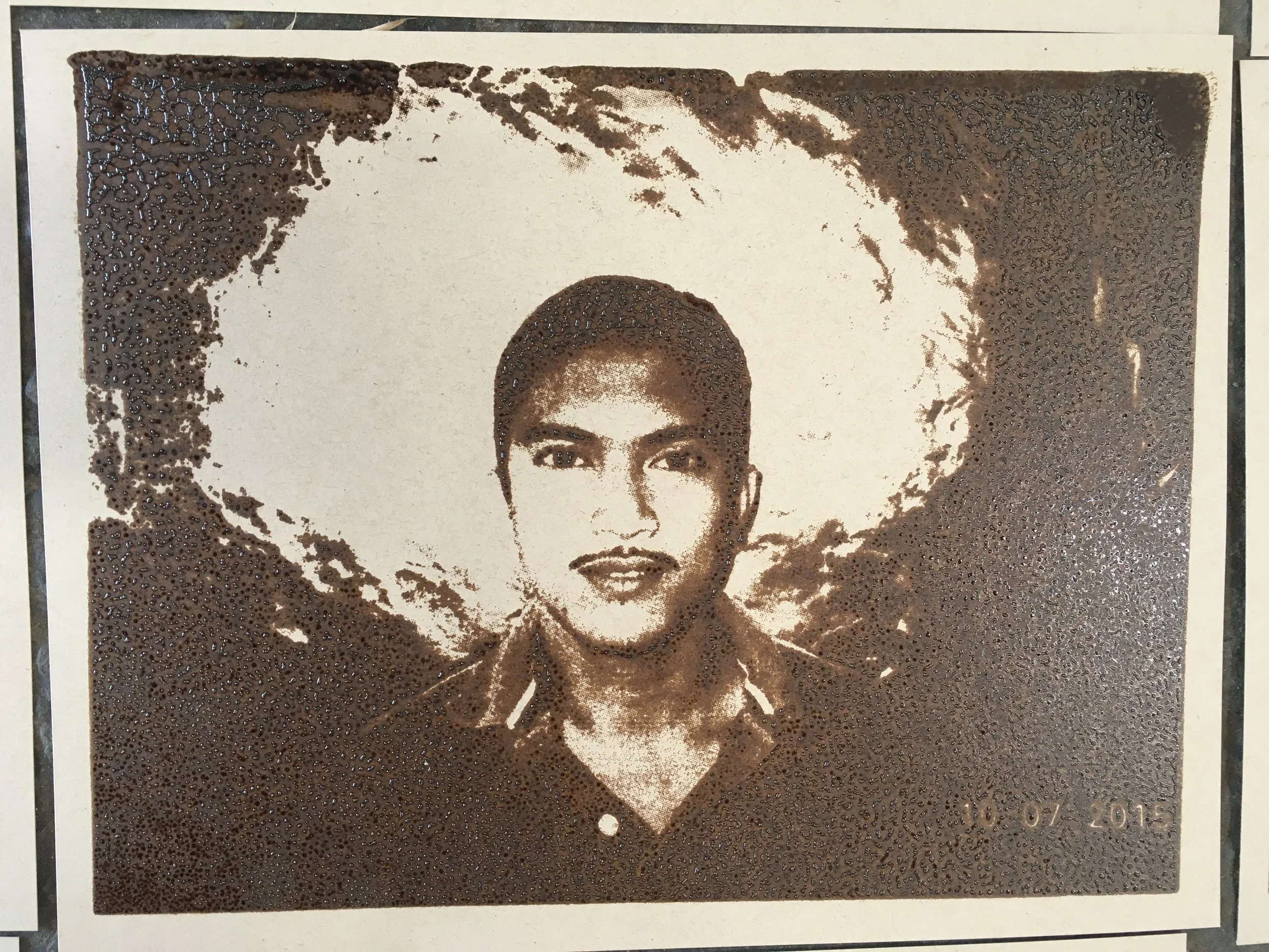 Jason. Silkscreen. Heavy Crude Oil on Desert Storm Paper. Edition of 50.