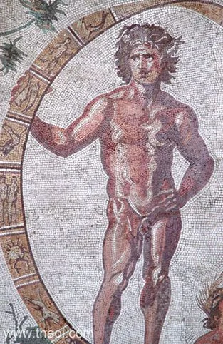 Uranus and the Zodiac-Wheel, Greco-Roman mosaic C3rd A.D., Glyptothek Munich