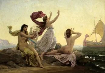 The Sirens, painting by Marie Francois Fermin-Girard (1838-1921)