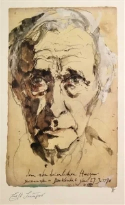 Ernst Jünger (1895-1998), Portrait by Horst Janssen