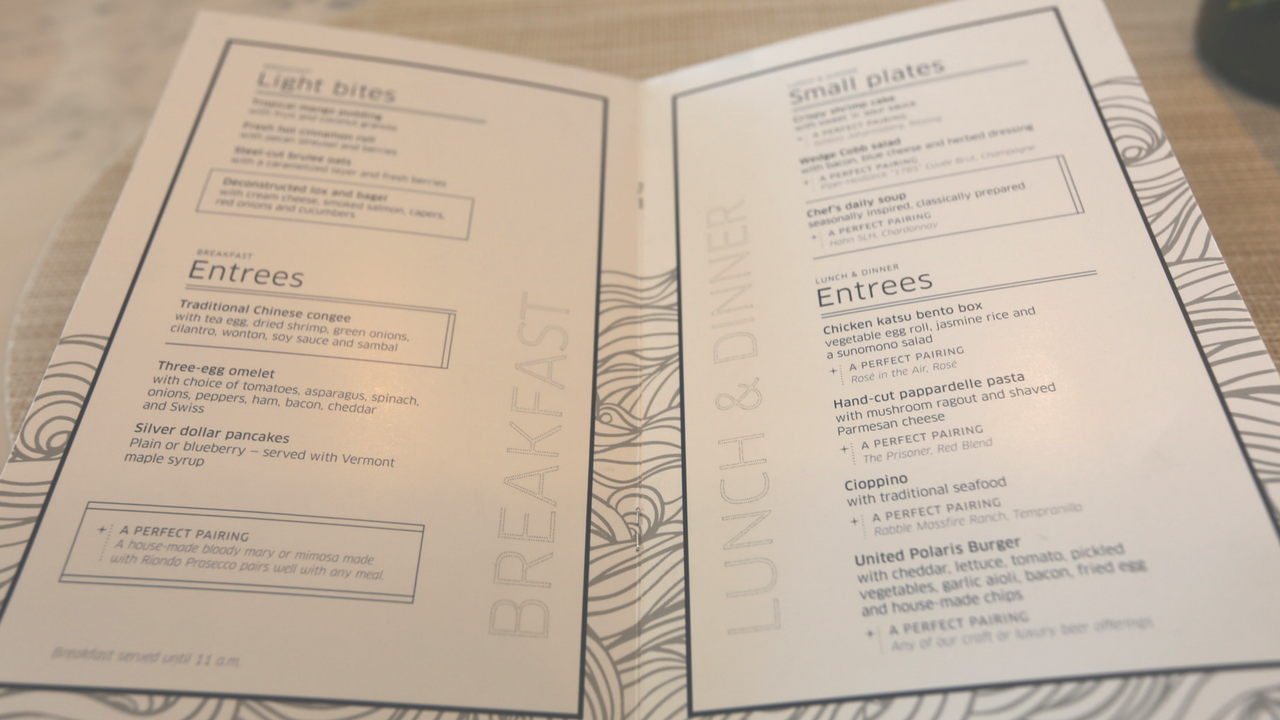 the dining room food menu