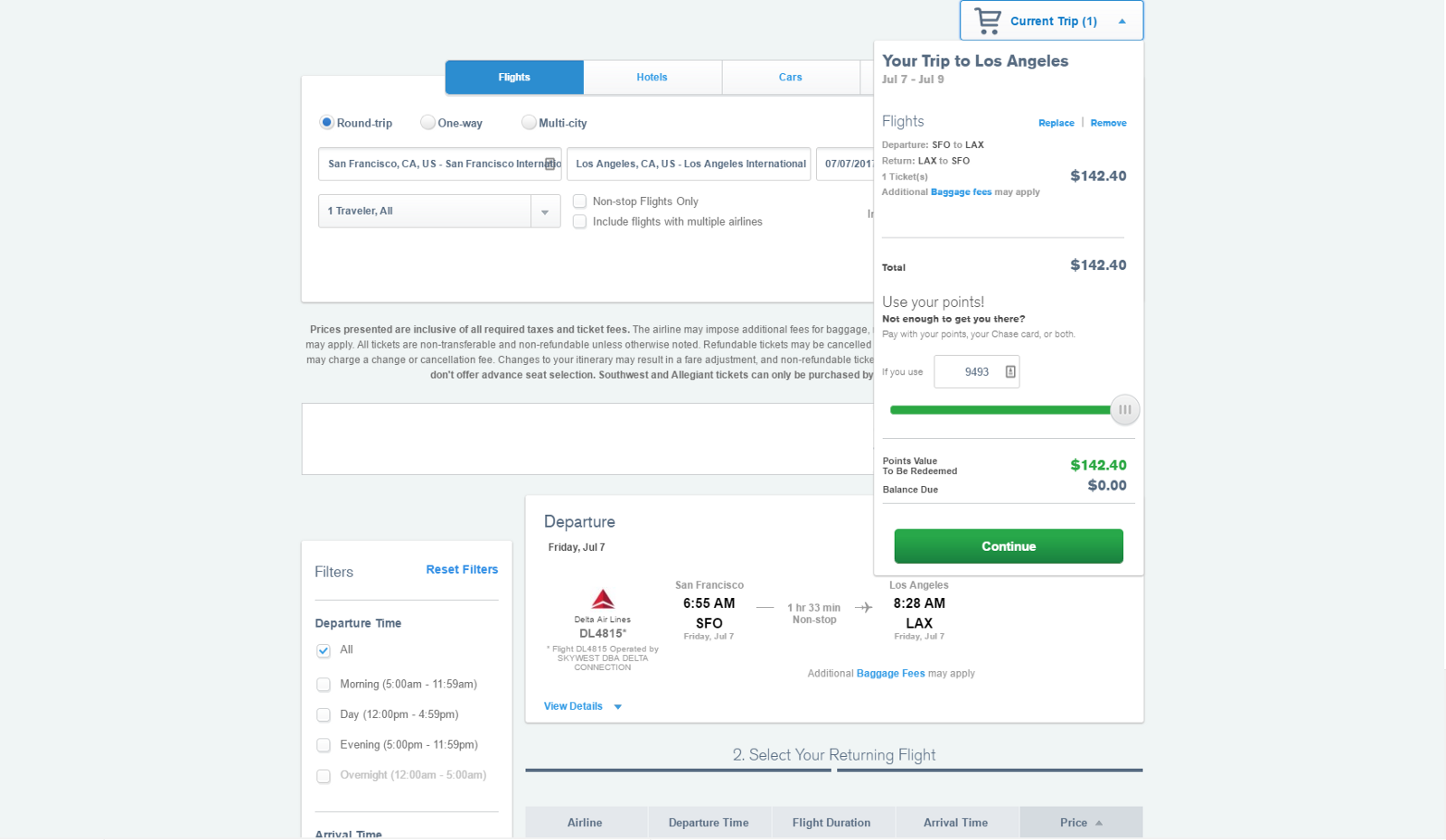 via Chase Travel portal