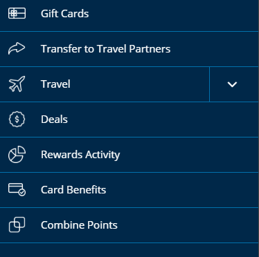 chase ur point redemption options