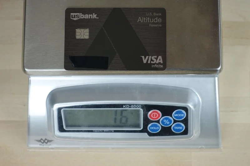 U.S. Bank Altitude Reserve weighs 16 grams
