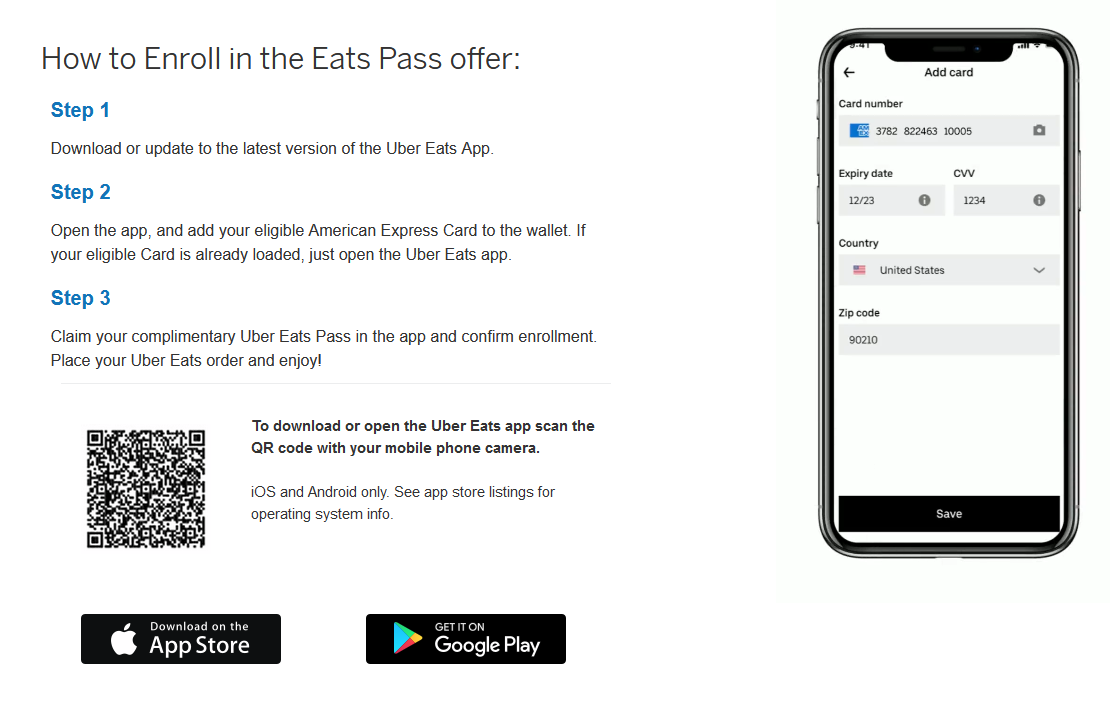 Amex Adds UberEats Pass to Amex Platinum, Gold, and Green Cards