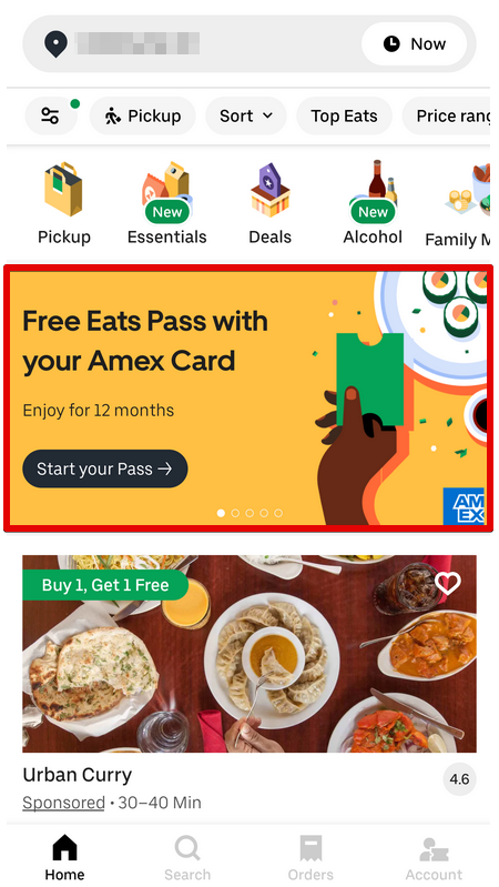 Amex Adds UberEats Pass to Amex Platinum, Gold, and Green Cards 