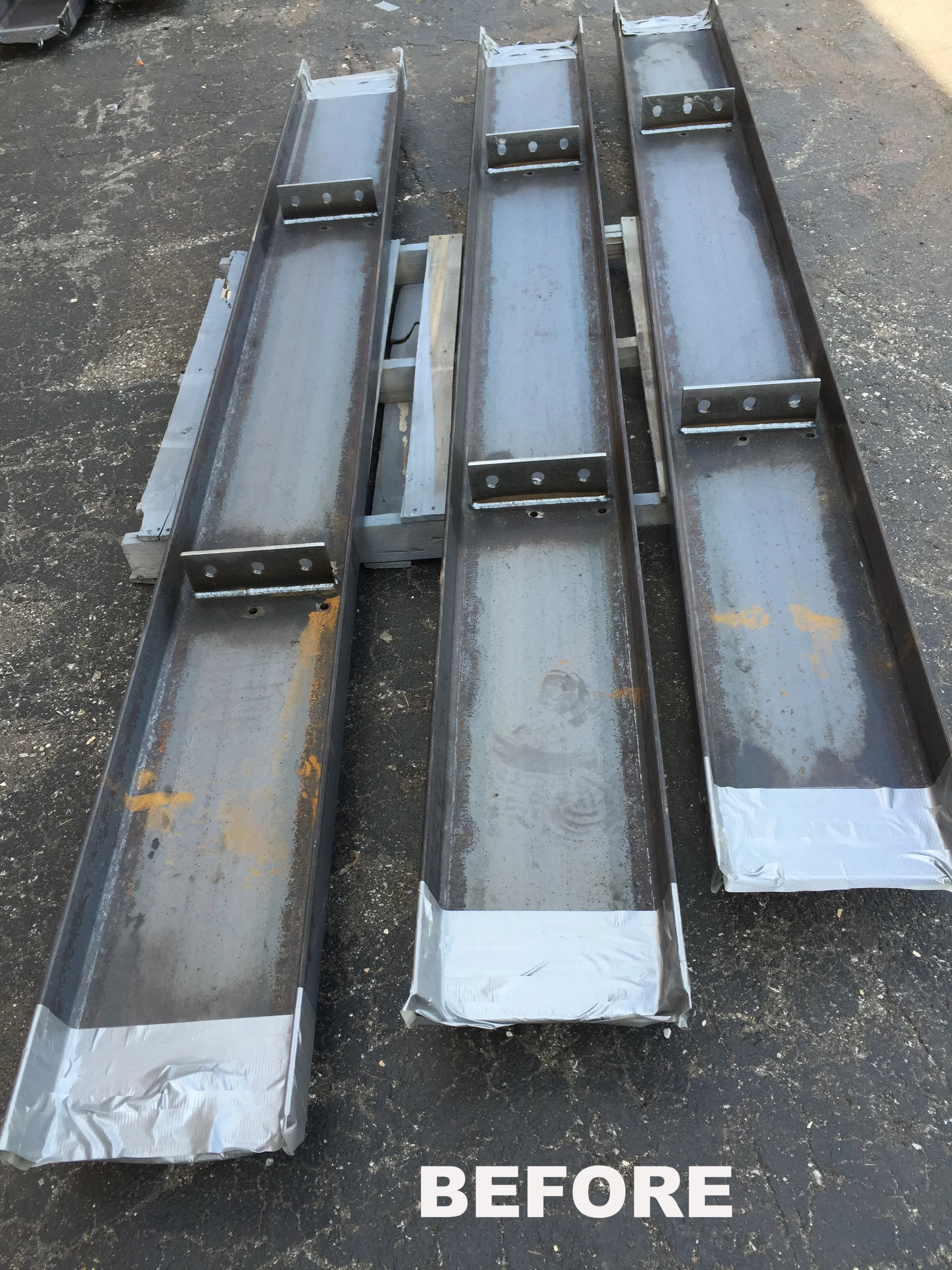 Metal before the zinc application.