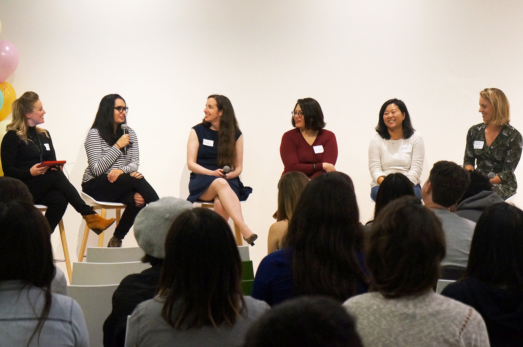 L to R: Cheriana Griggs (Moderator), Marissa Chacko , Lisa Friedman , Prachi Sakharkar , Jaclyn Zhuang , Claire Menke