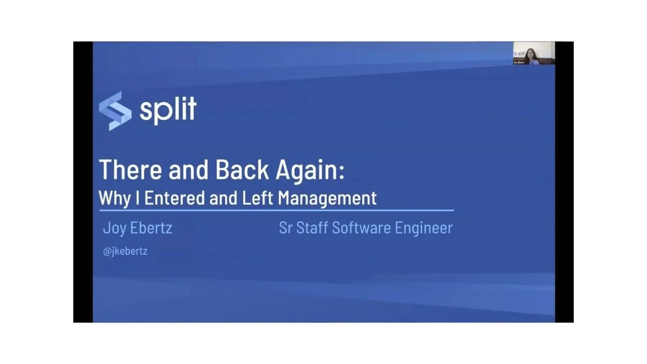 There and Back Again: Why I Entered and Left Management [Video]