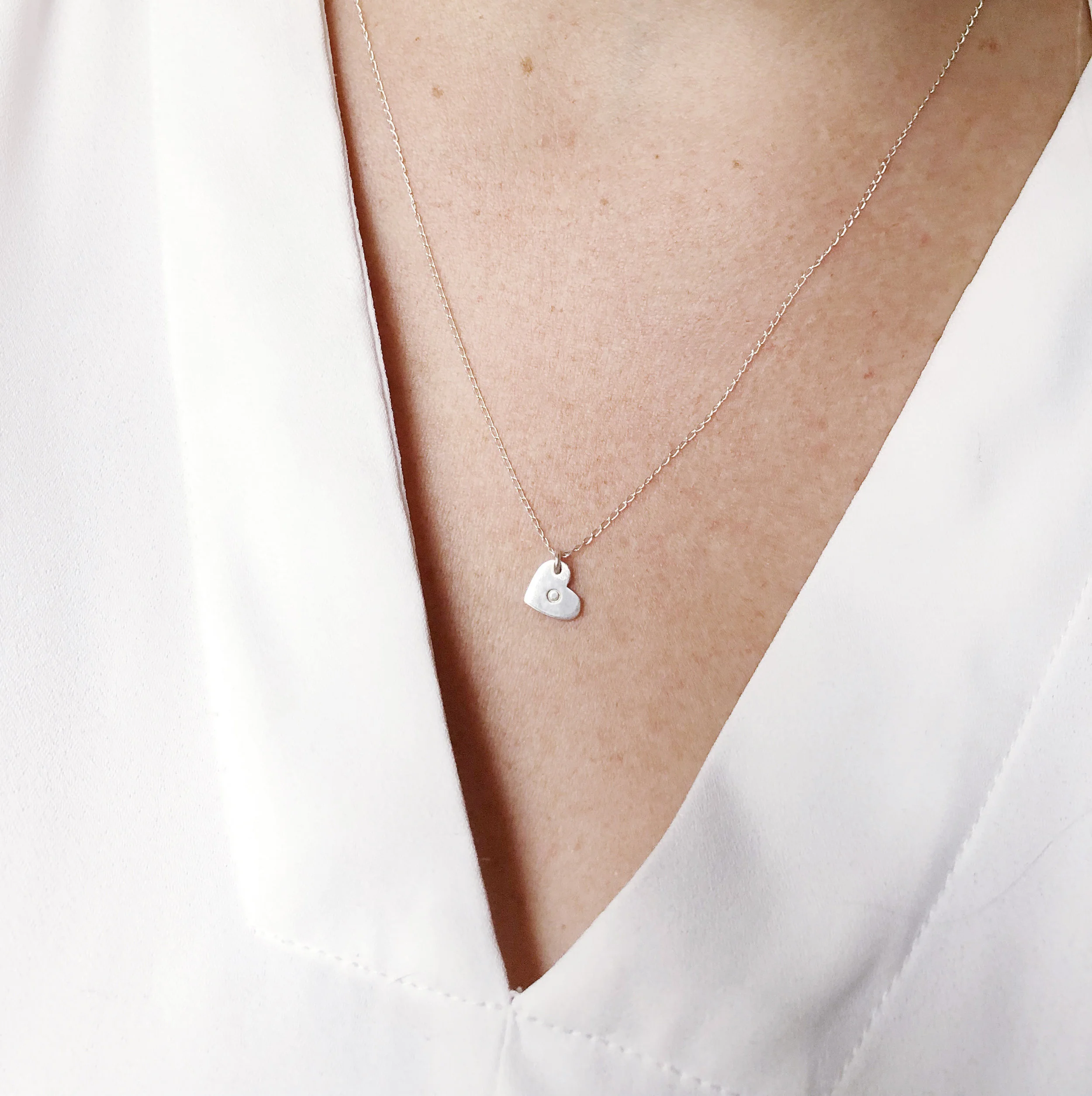 Tiny Heart Letter Necklace 