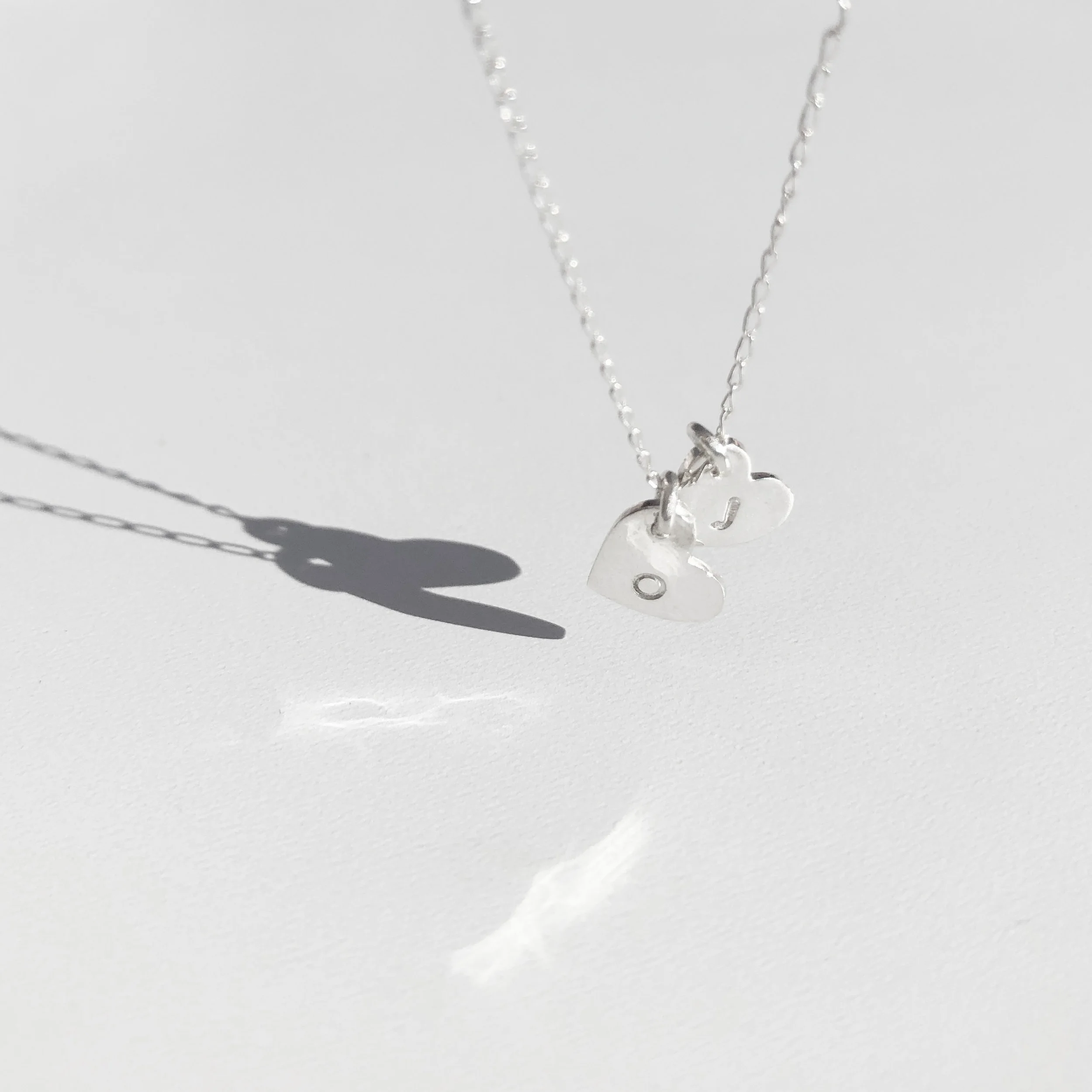 Tiny Heart Letter Necklace 