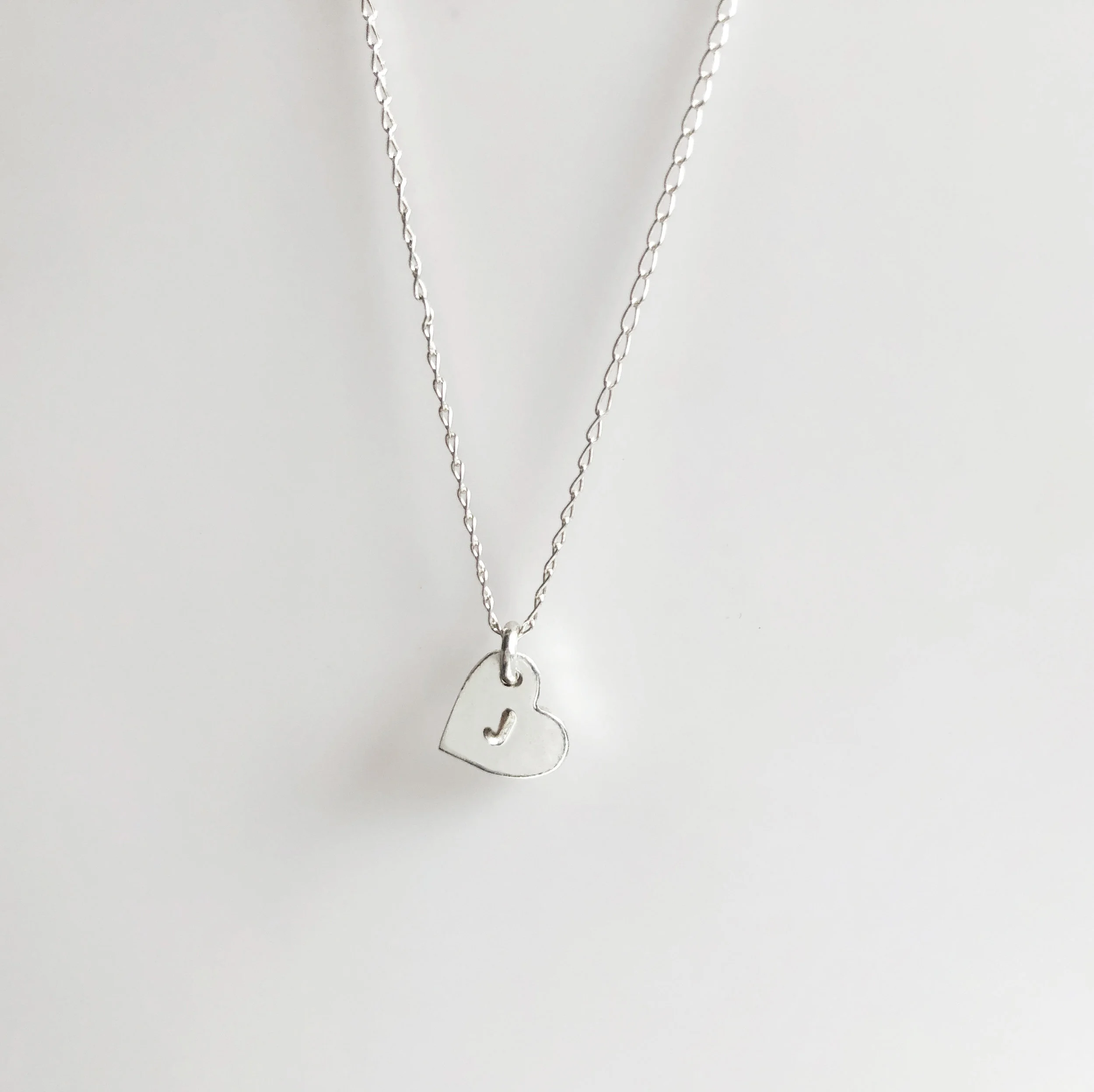 Tiny Heart Letter Necklace 