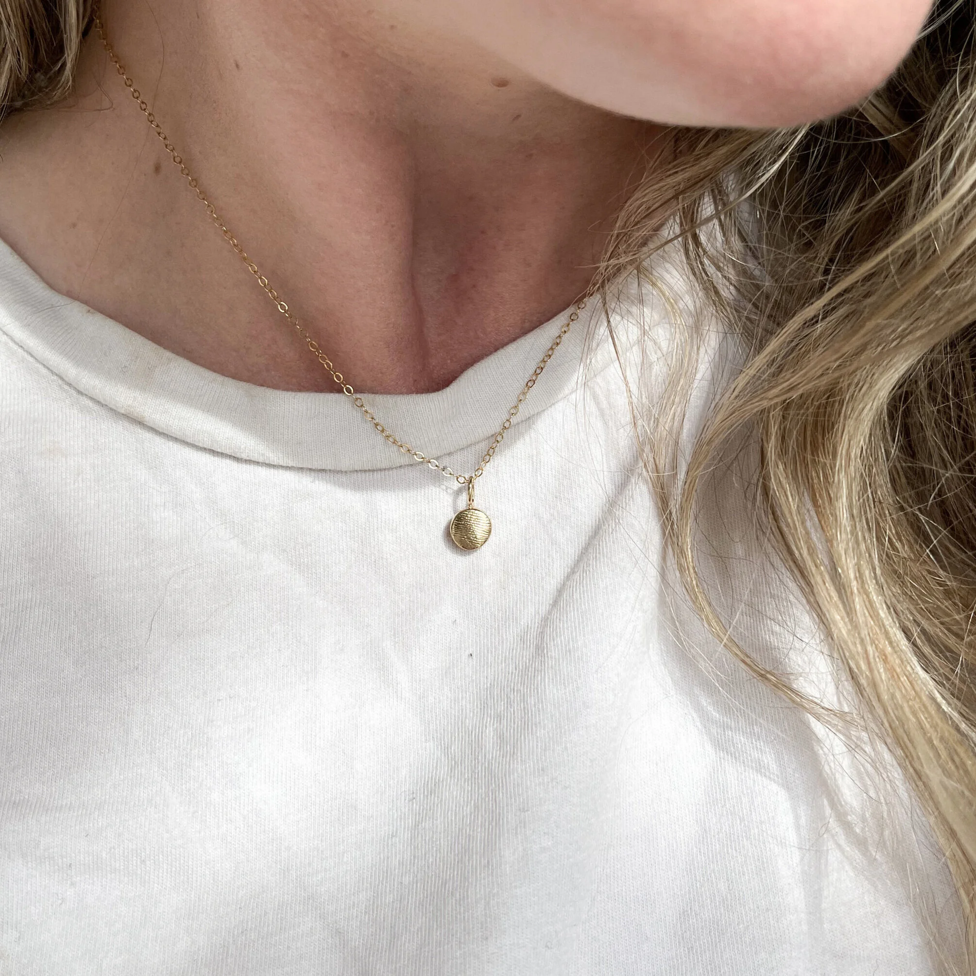 Oval or Circle Fingerprint Pendant 