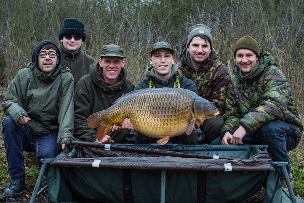Jon Eadon with the charitable group and Alan Blair (third left) and Oli Davies (far right)