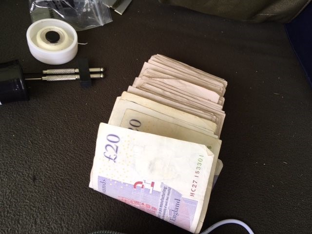 A large amount of cash was seized