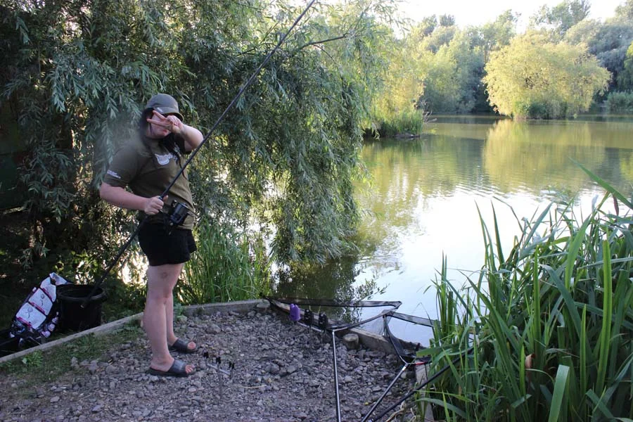 Claire with two in the nets at once
