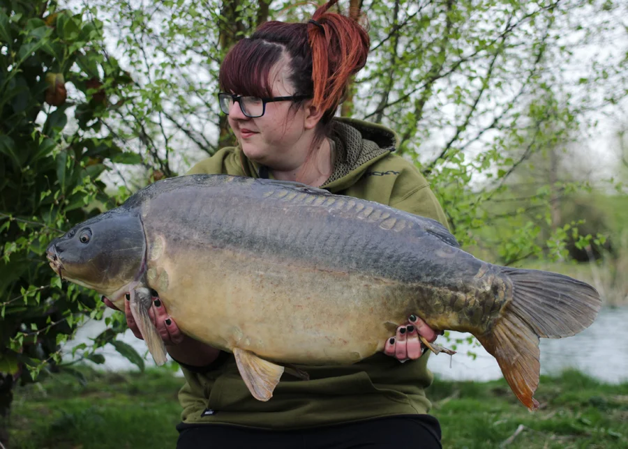 This 36lb 4oz Old Mill fish is Hannah’s current mirror pb