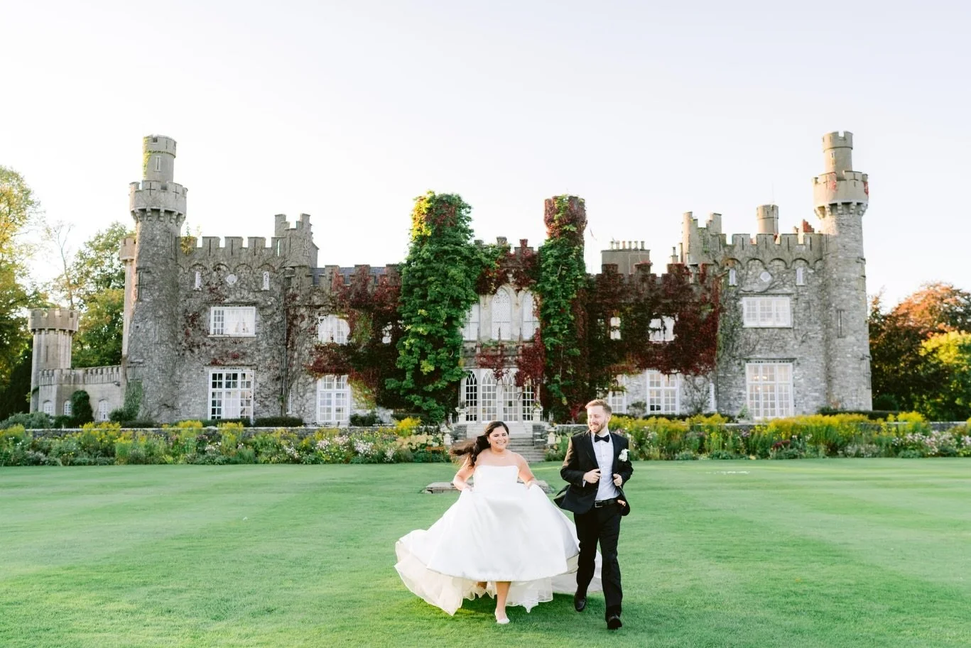Gorgeous candid moments from the wedding of Bianca &amp; Aaron at @luttrellstowncastleresort ✨🥂 You never quite know what kind of weather you&rsquo;ll get in September, but they brought sunshine to Ireland all the way from Florida ❤️&zwj;🔥 The leav