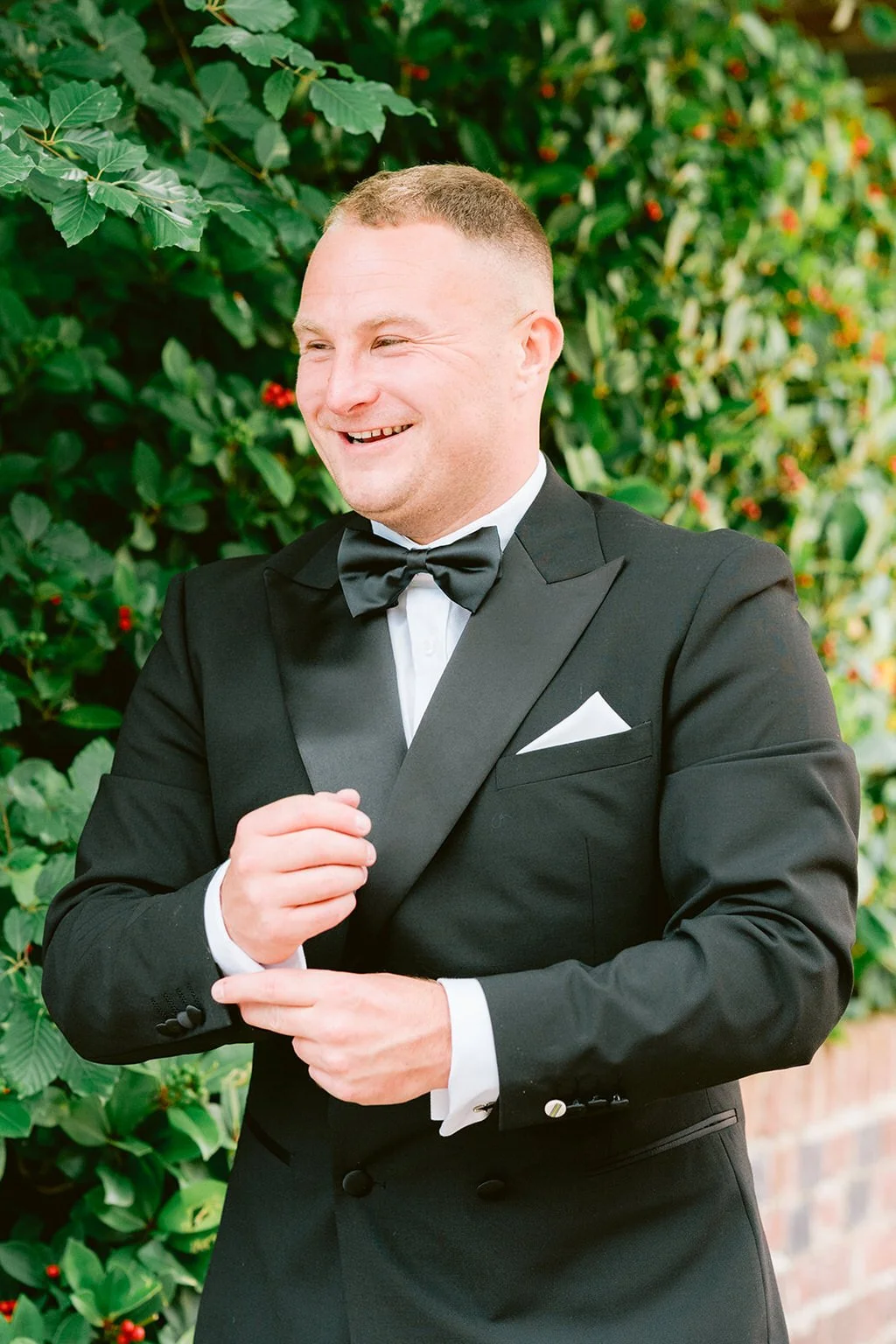 The Rabbit Hotel wedding day, NI wedding venue, exclusive wedding venue Northern Ireland (9) groom black tie.jpg