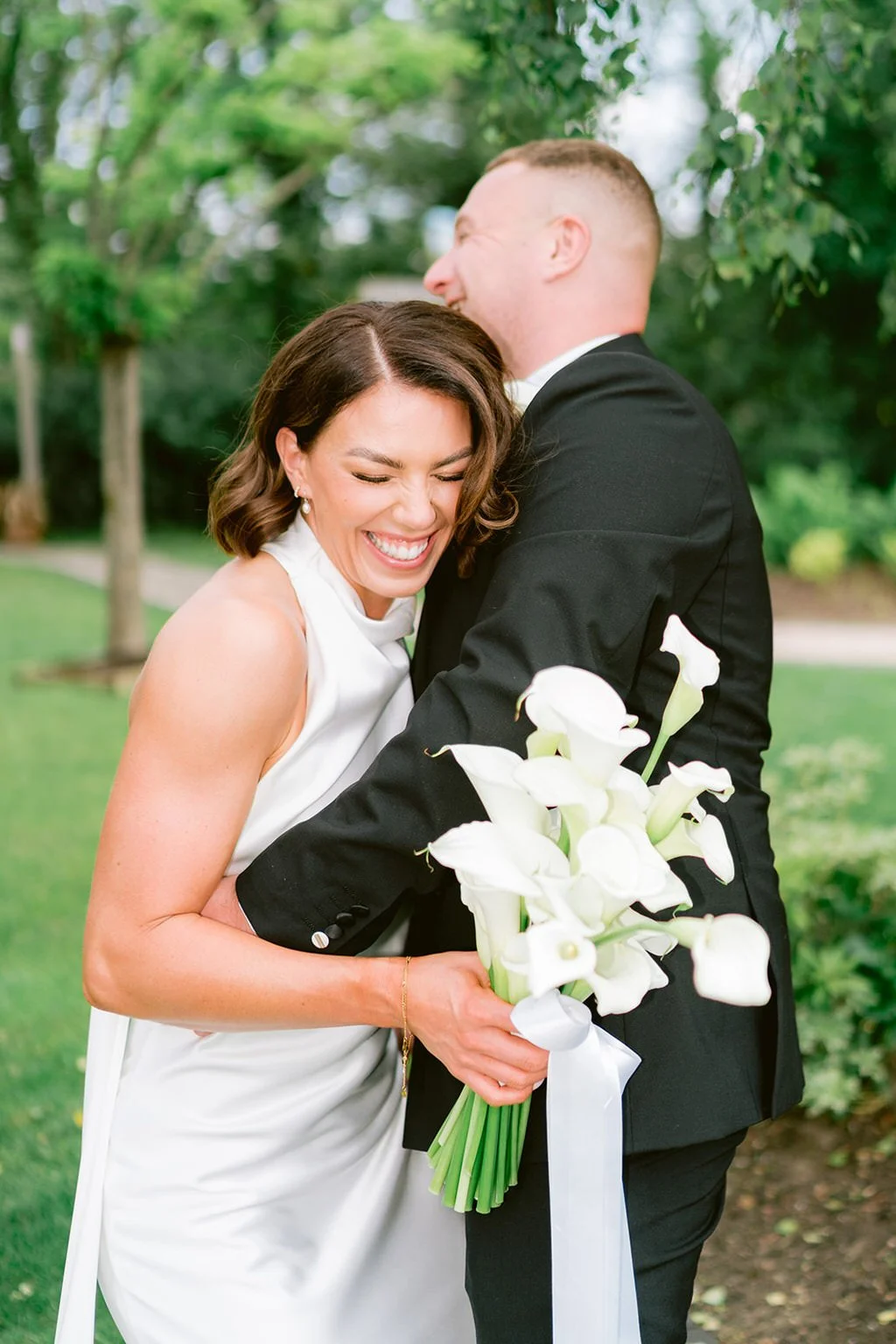 The Rabbit Hotel wedding day, NI wedding venue, exclusive wedding venue Northern Ireland (82) outdoor space and gardens, outdoor couples portraits at the Rabbit hotel, The Loft bride and groom.jpg