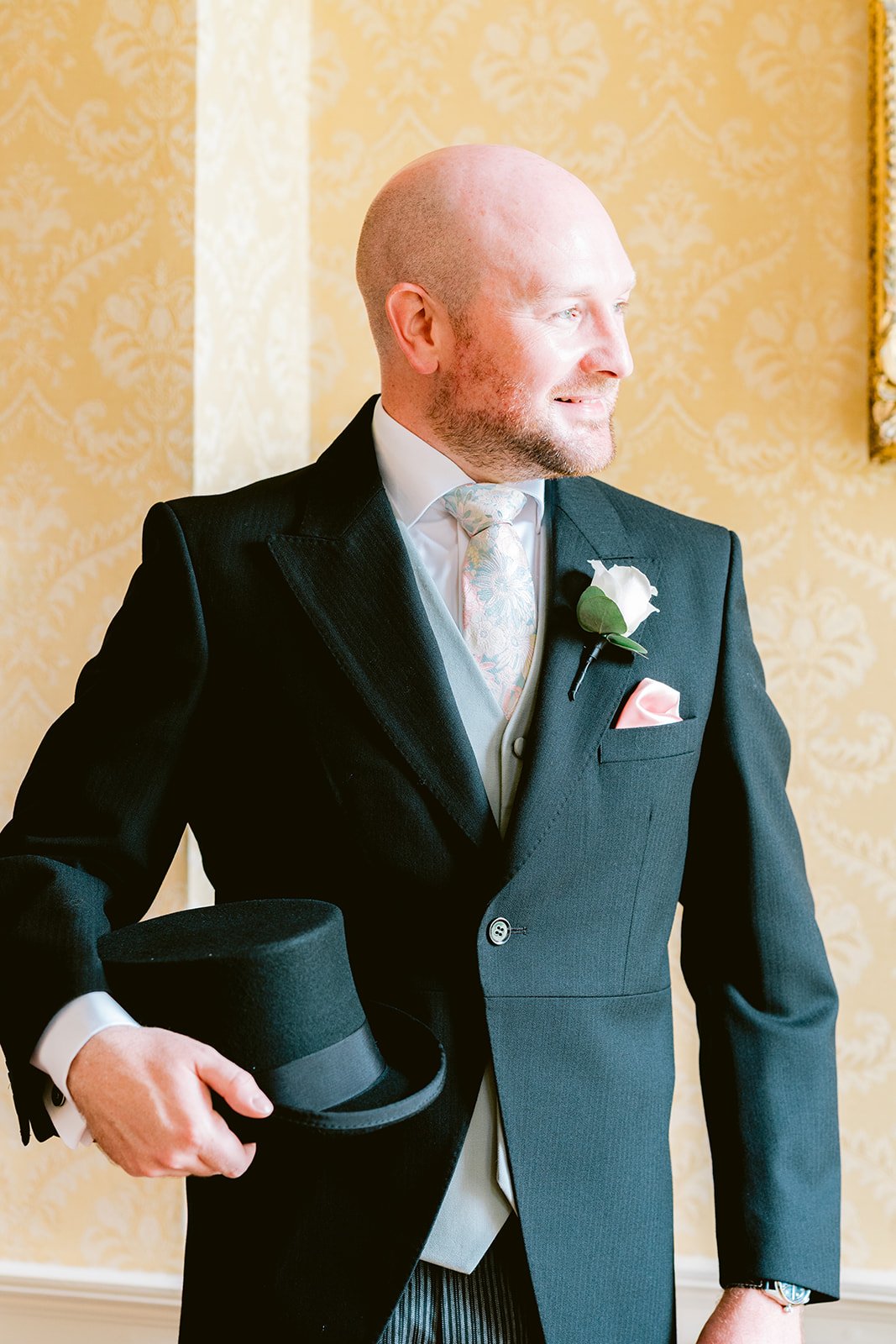 Bride and groom getting ready at The K Club Ireland, timeless bridal prep photos in a bright luxury hotel suite (10).jpg