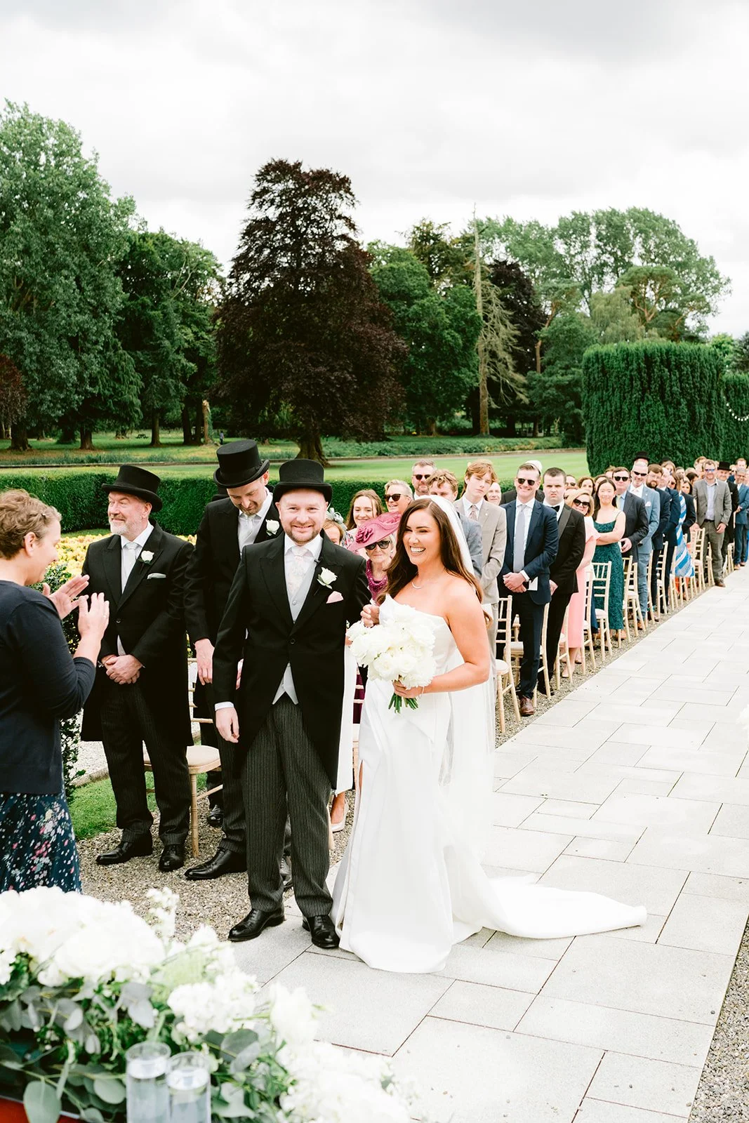 Outdoor wedding ceremony at The K Club Ireland, romantic garden ceremony setup with luxury styling (14).jpg