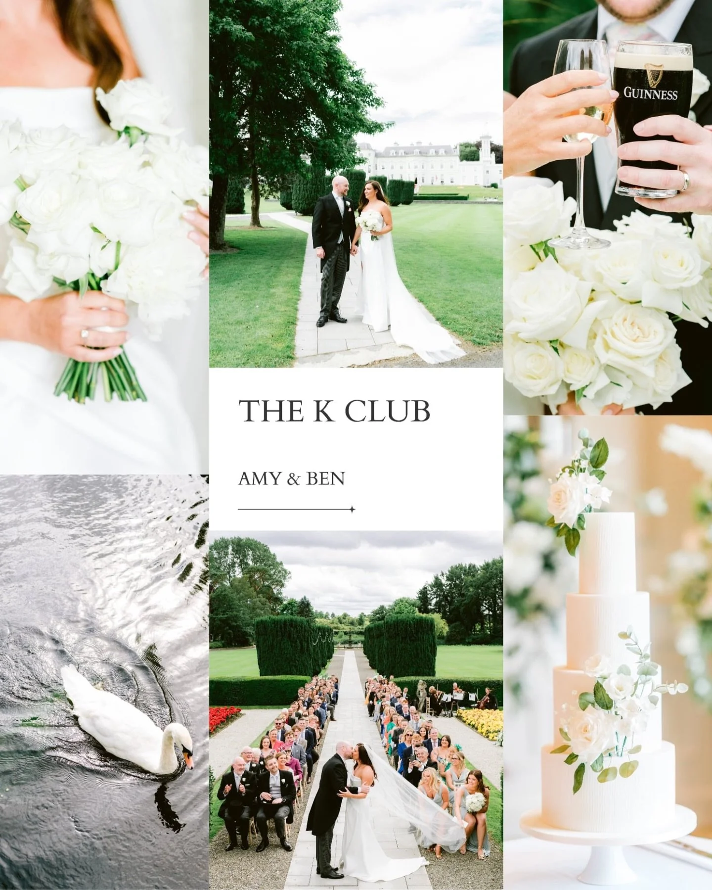 Next up in the venue spotlight series, Amy &amp; Ben&rsquo;s beautiful @thekclubireland wedding day 🤍 Classic black tie dress code, gorgeous gown, outdoor ceremony and reception, hats 🎩! This wedding had it all 🤍 Swipe for details from this gorgeo