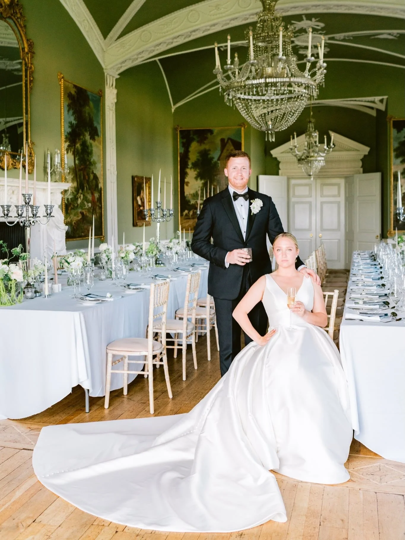 Raine &amp; Andrew brought their nearest and dearest to Ireland to celebrate their destination wedding at the stunning @luttrellstowncastleresort ☘️🥂✨ A few details of the room all dressed and ready for the guests and some incredible food ❤️🏰

Wedd