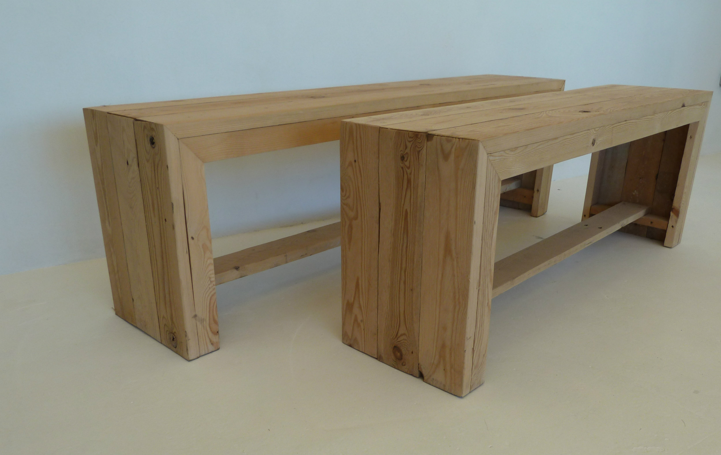 Fireside bench - wooden bench hire