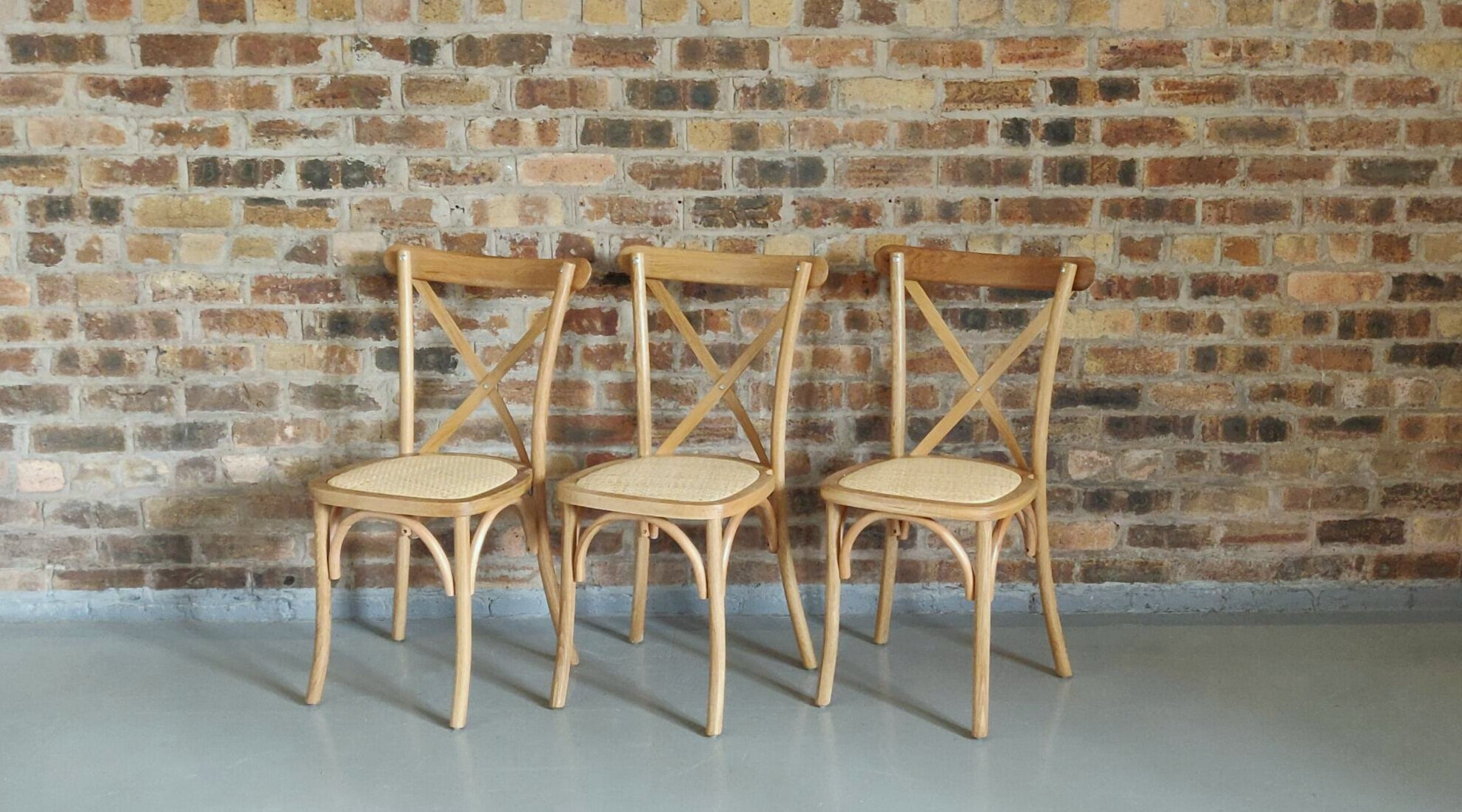 Oak Rattan Crossback chairs