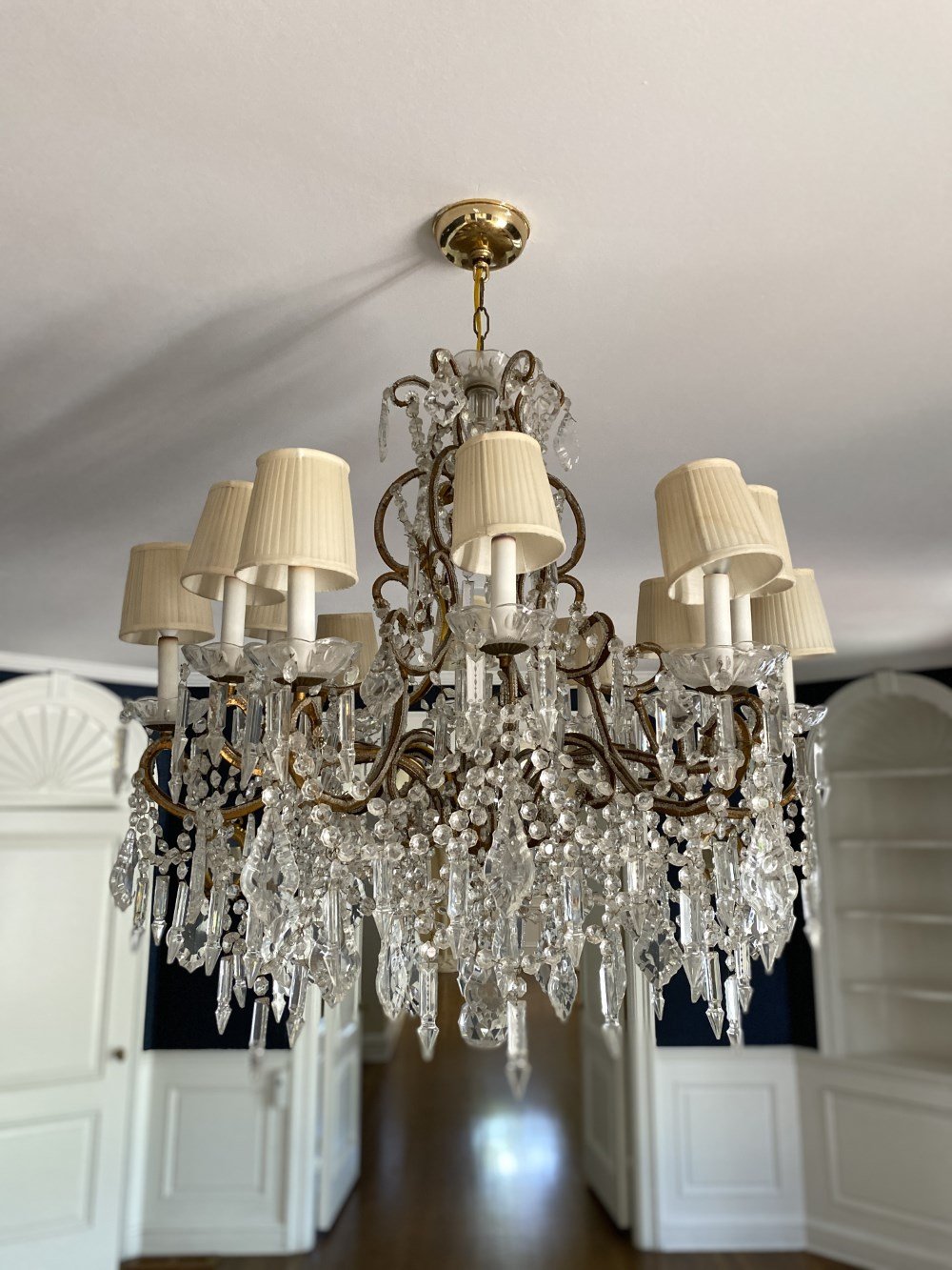12 Arm French Antique Crystal Chandelier (3).jpeg